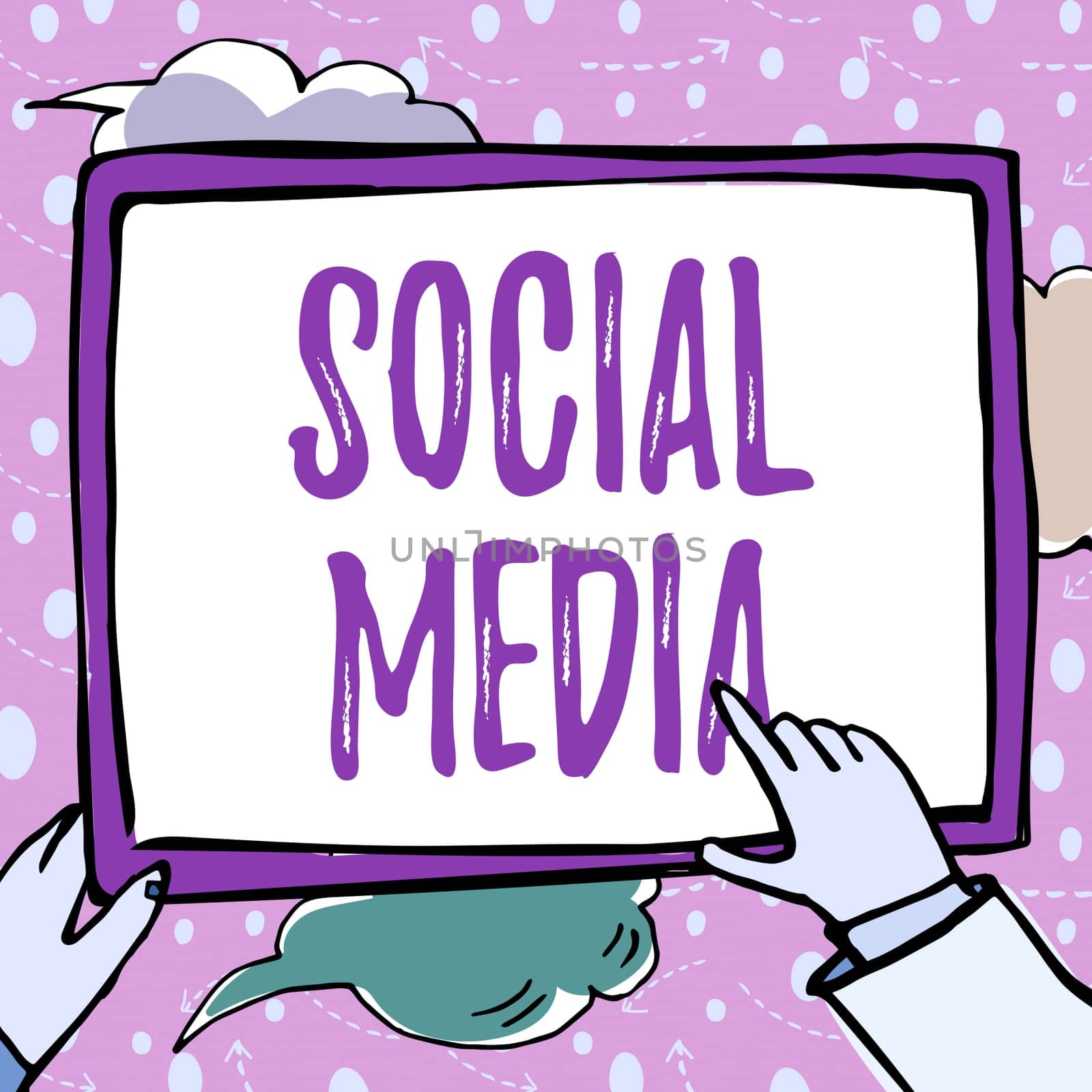 Text showing inspiration Social Media, Business overview Online communication channel Networking Microblogging Hands Holding Paper Showing New Ideas Surrounded With Stars.