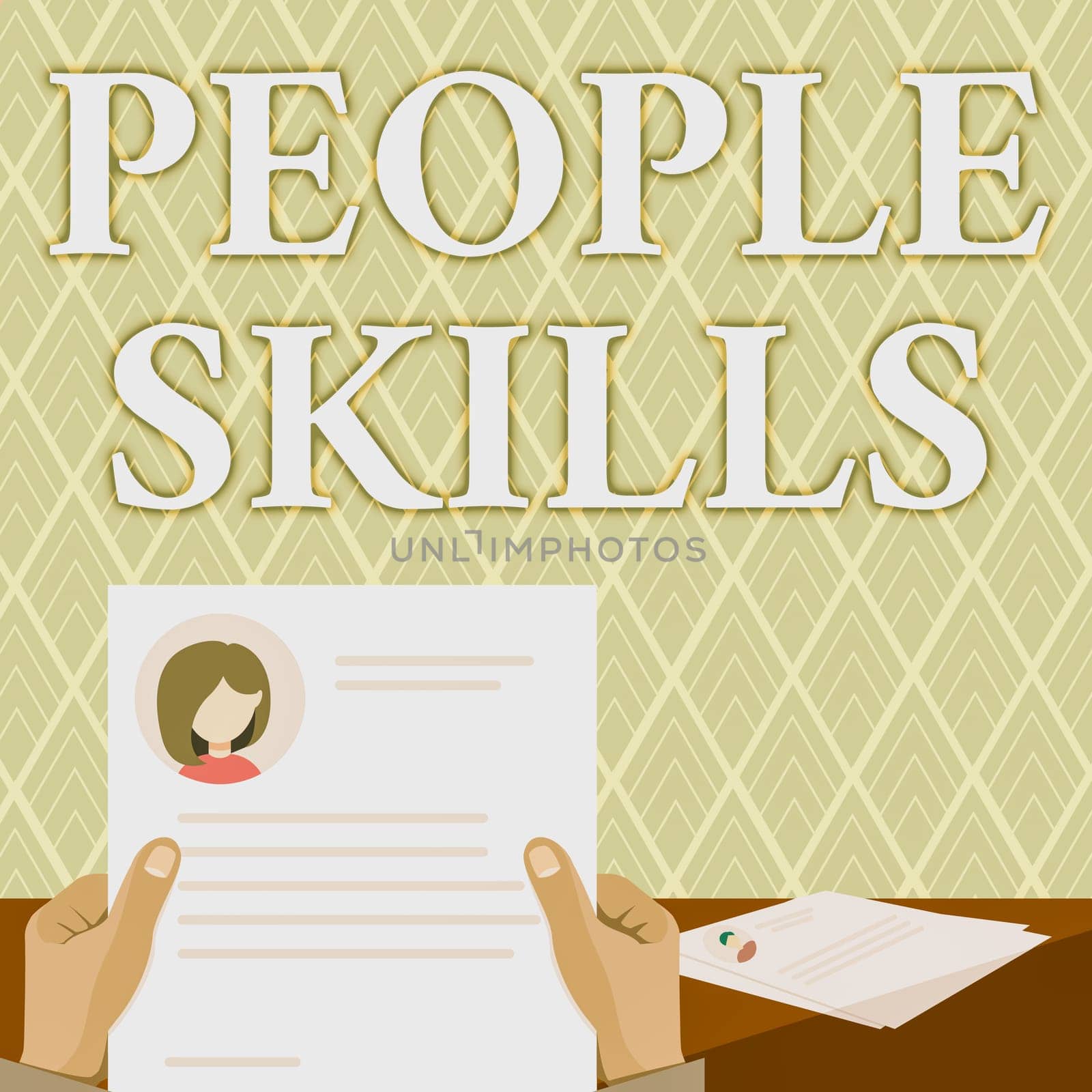 Text showing inspiration People Skills, Conceptual photo Get Along well Effective Communication Rapport Approachable Hands Holding Resume Showing New Career Opportunities Open.