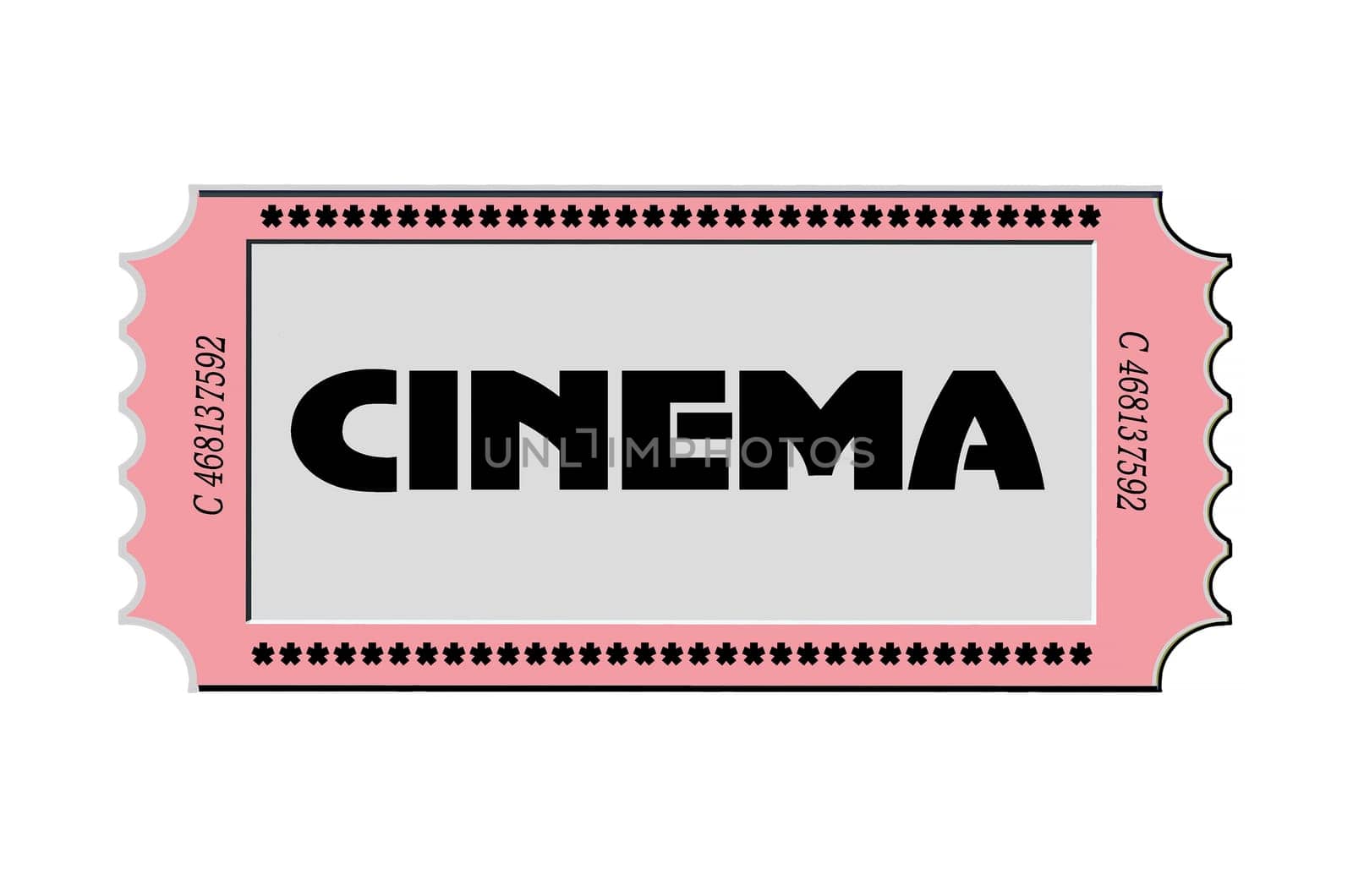 Rasa Vintage Ticket with inscription Cinema.