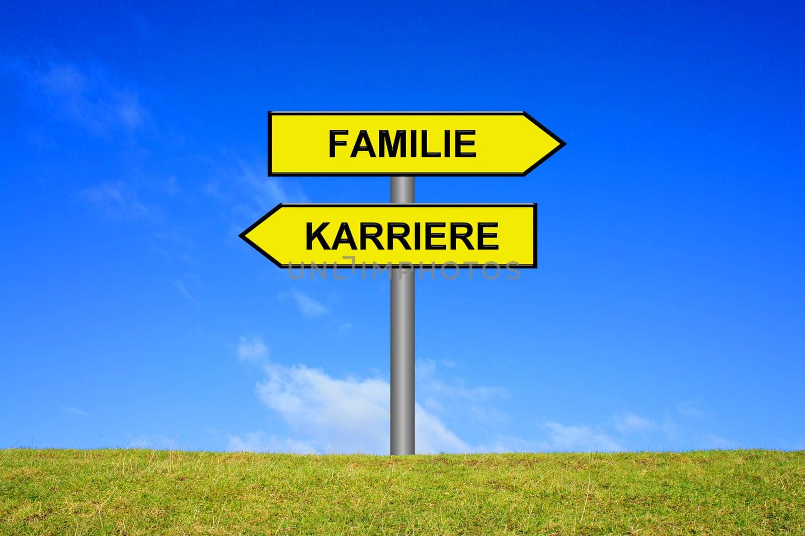 Signpost points in two directions: family or family?