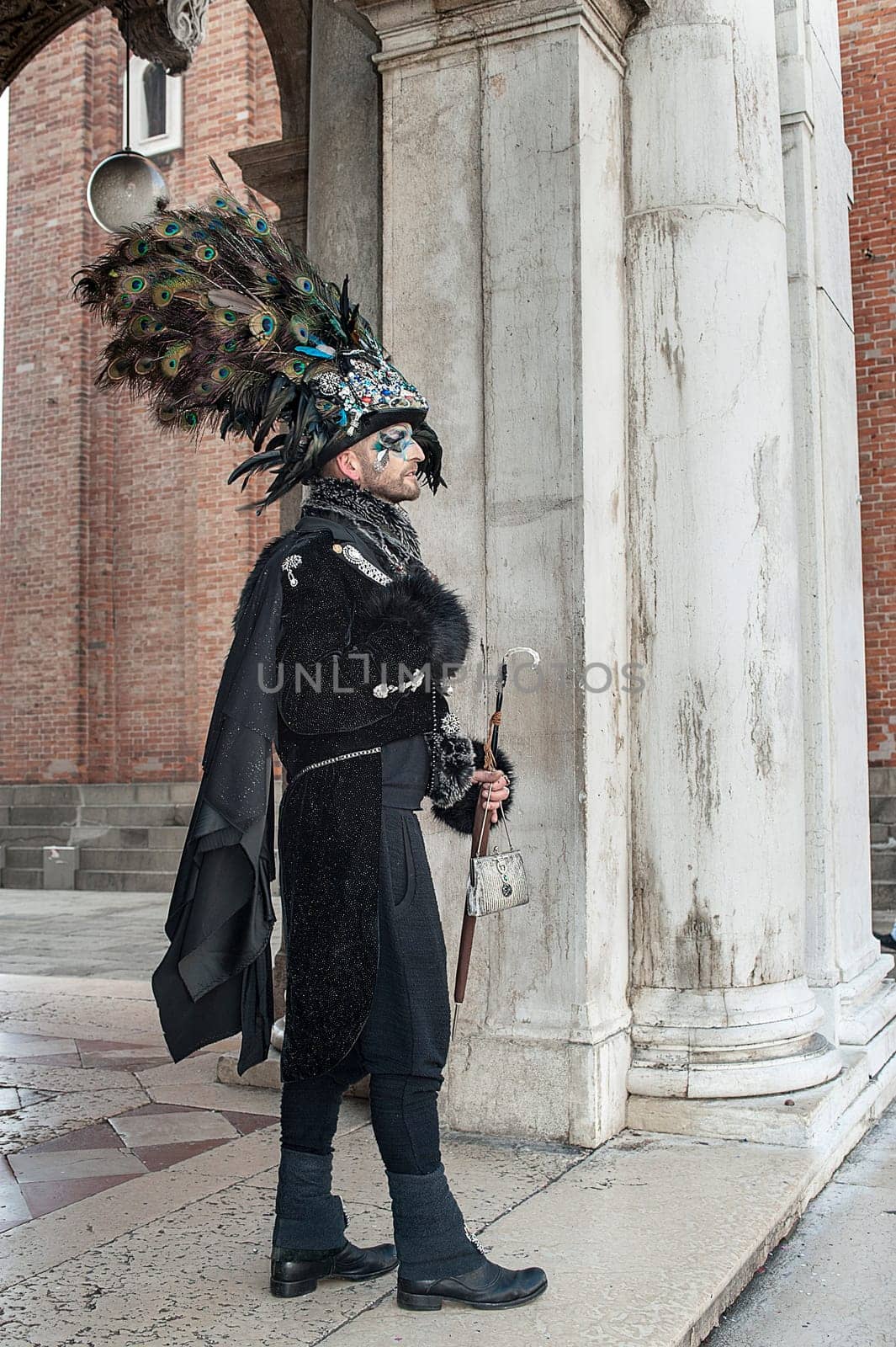 VENICE, ITALY - Febrary 22 2019: The masks of the Venice carnival 2019