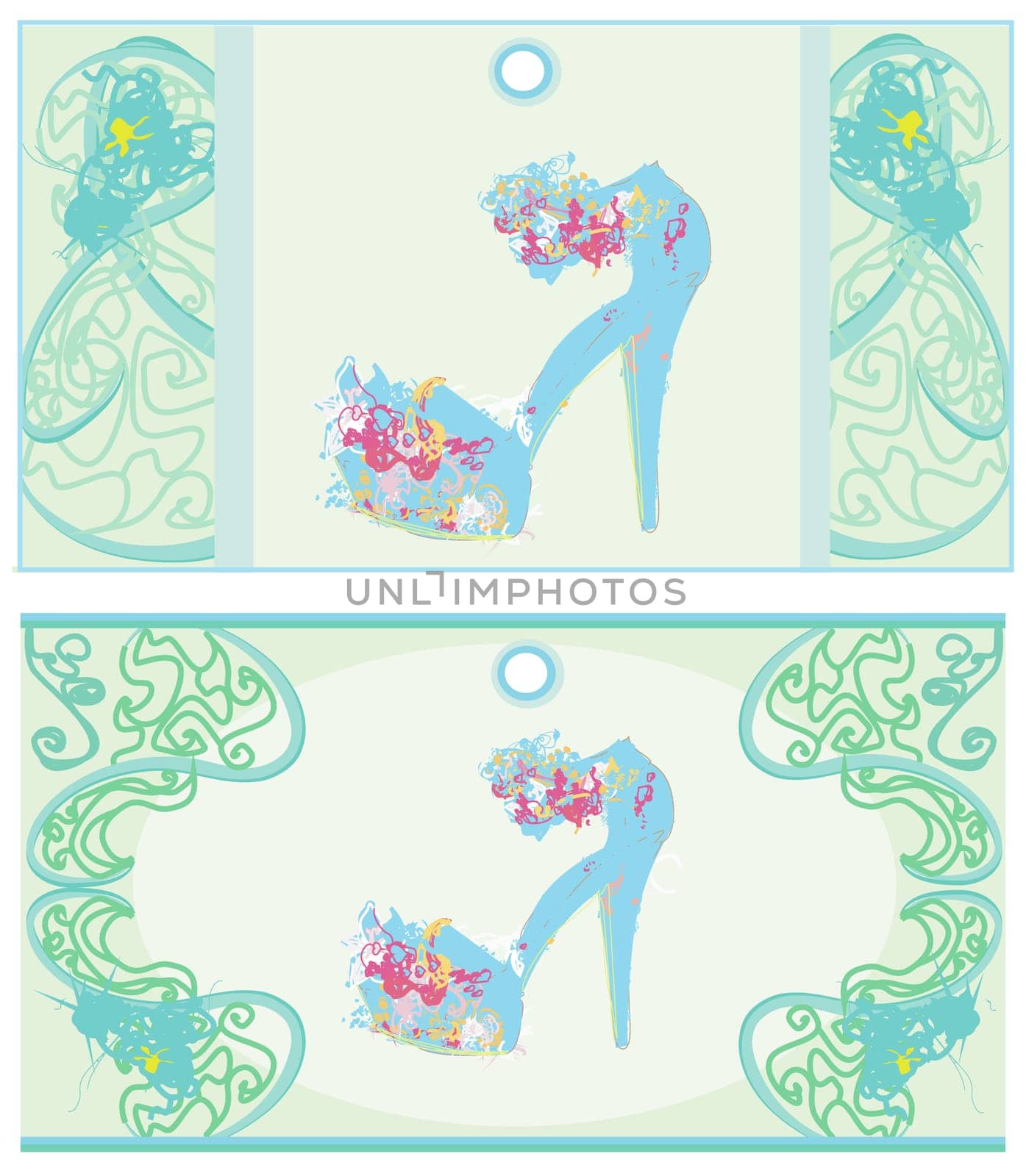 Price Tags With shoes vintage set