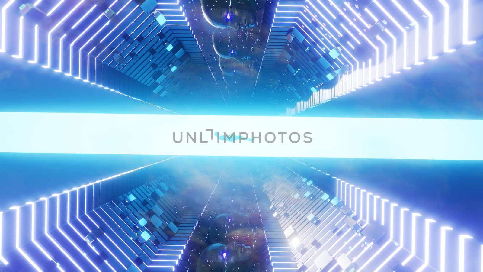3D illustration Background for advertising and wallpaper in sci fi and technology innovation scene. 3D rendering in decorative concept.