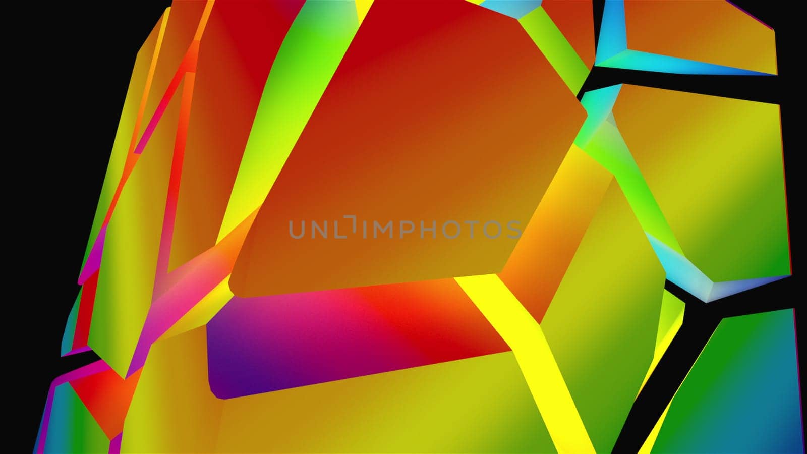 Colored broken cube. Computer generated 3d render
