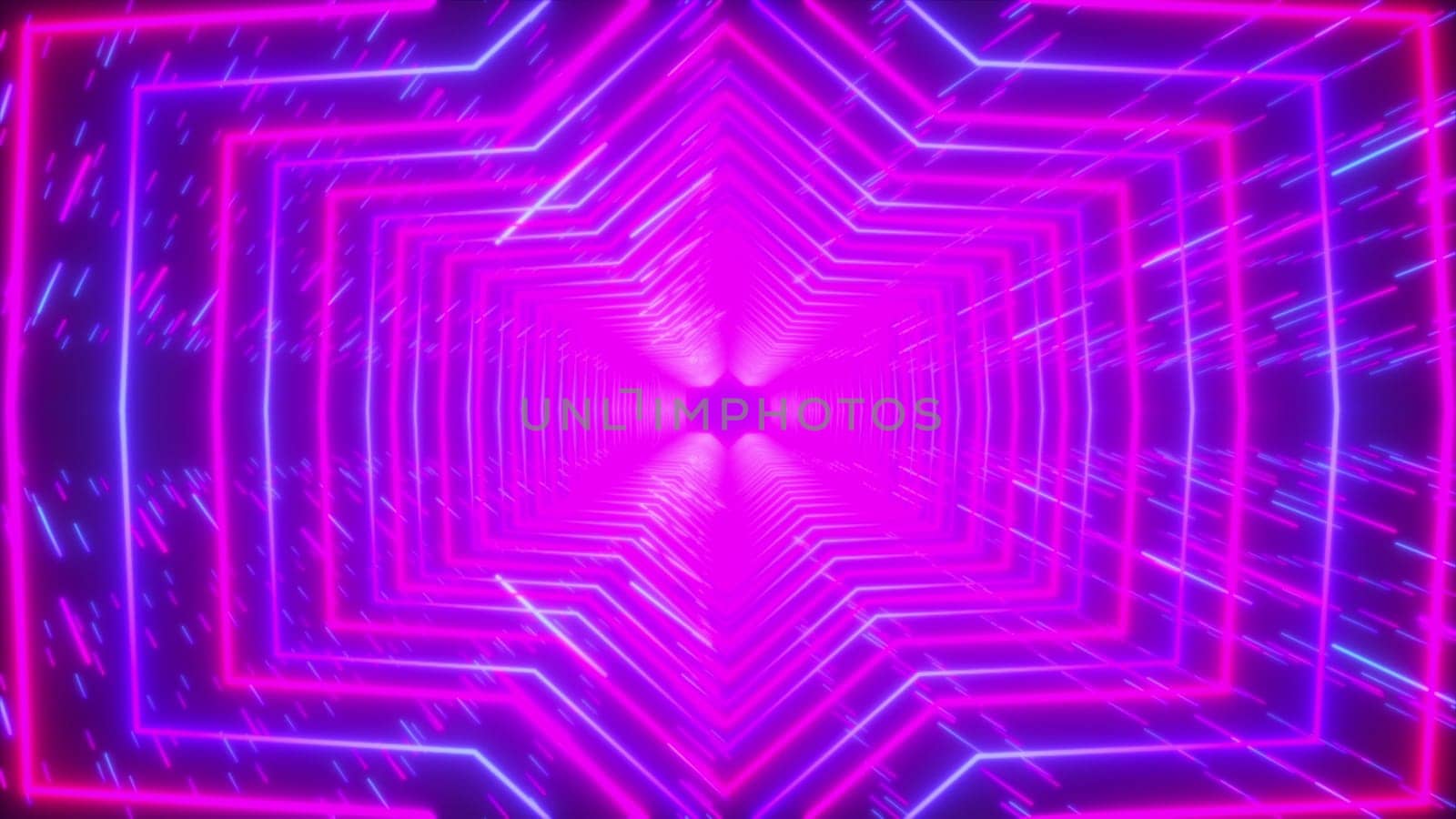 Neon tunnel. Computer generated 3d render