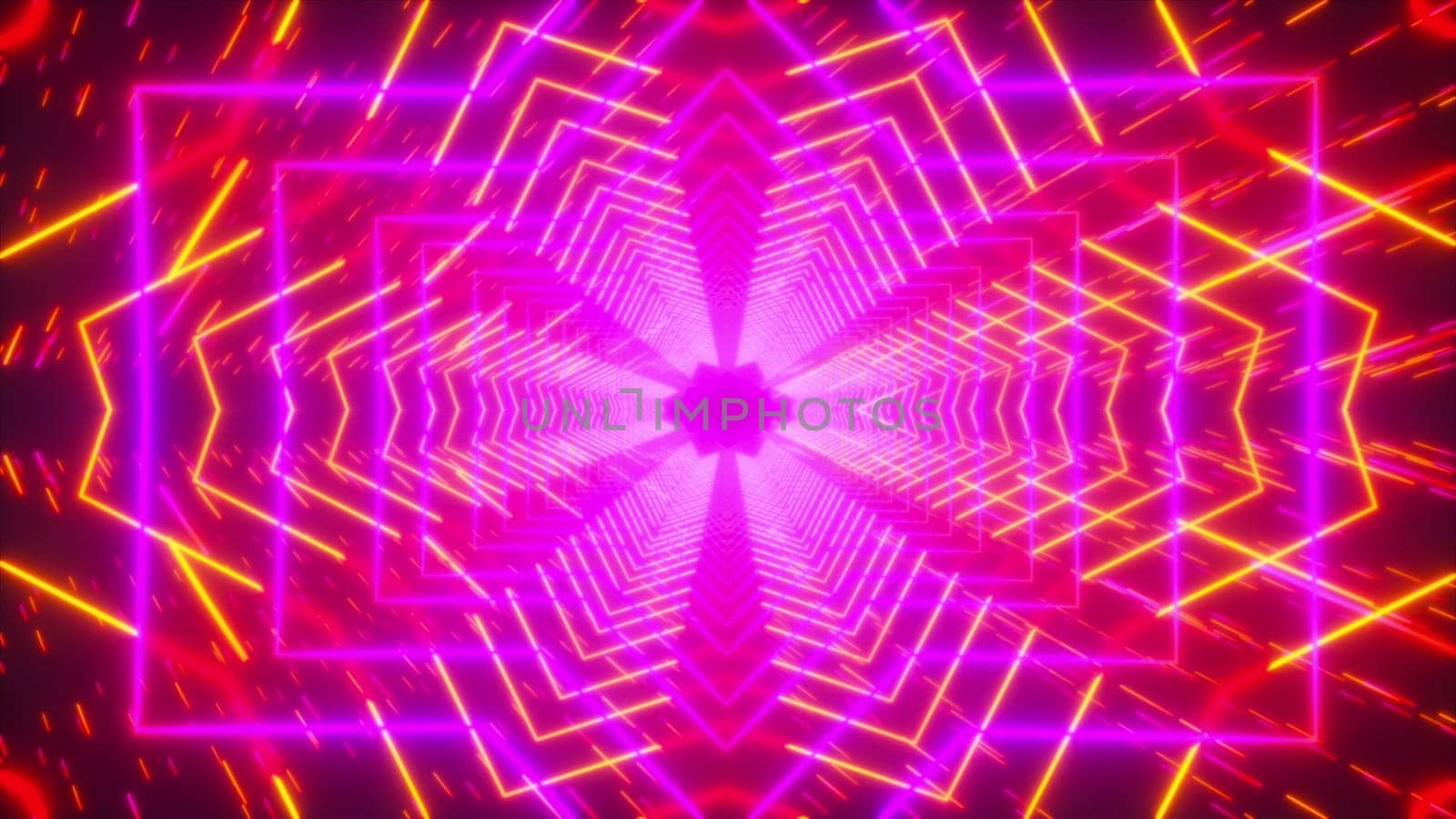 Neon tunnel. Computer generated 3d render