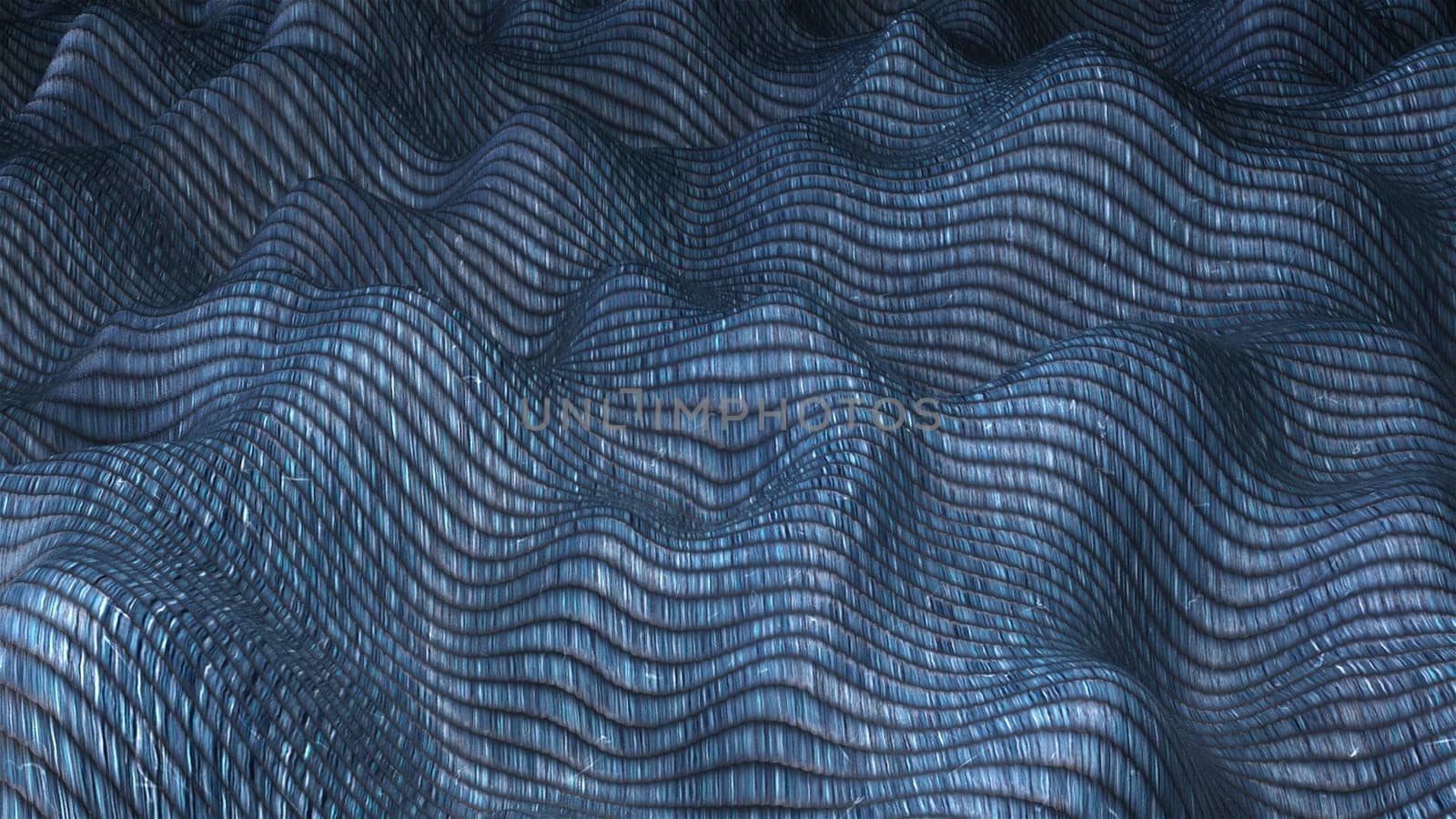 Blue wave fabric. Computer generated 3d render