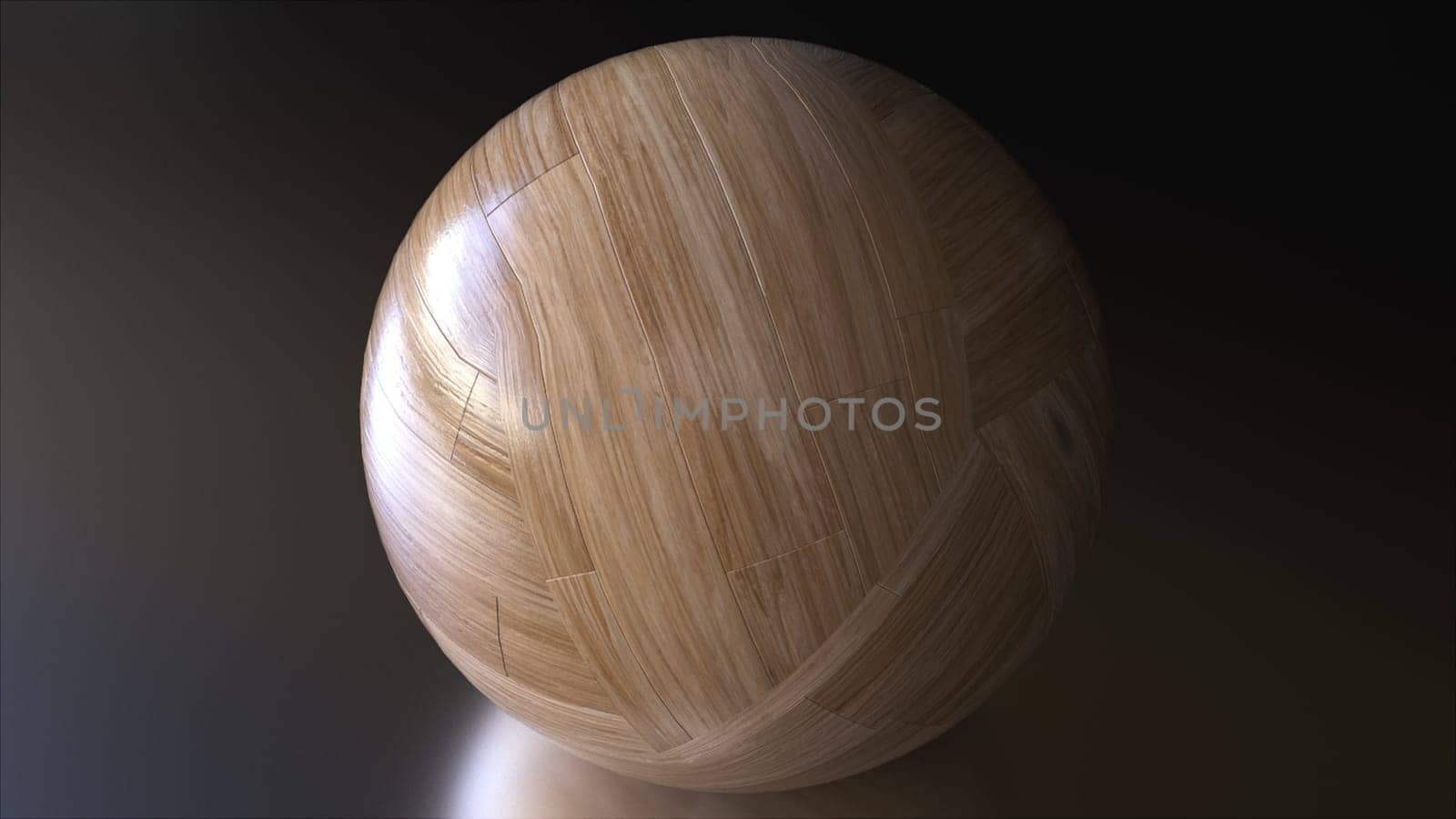 Wooden sphere. Computer generated 3d render