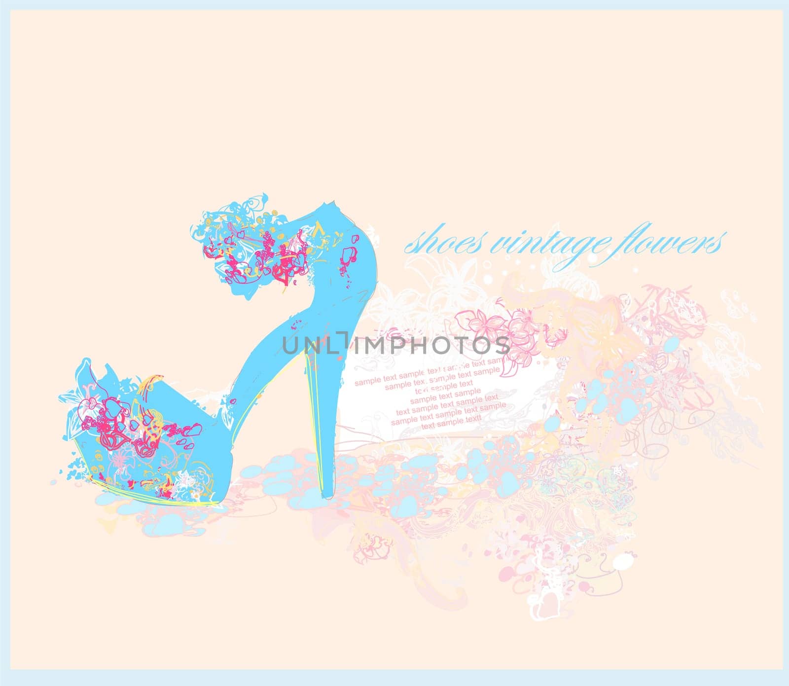 abstract fashion shoes vintage poster