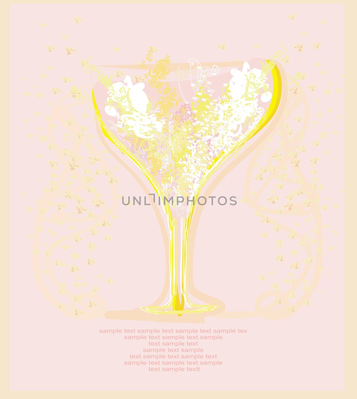 invitation to cocktail party menu or bar card space for text