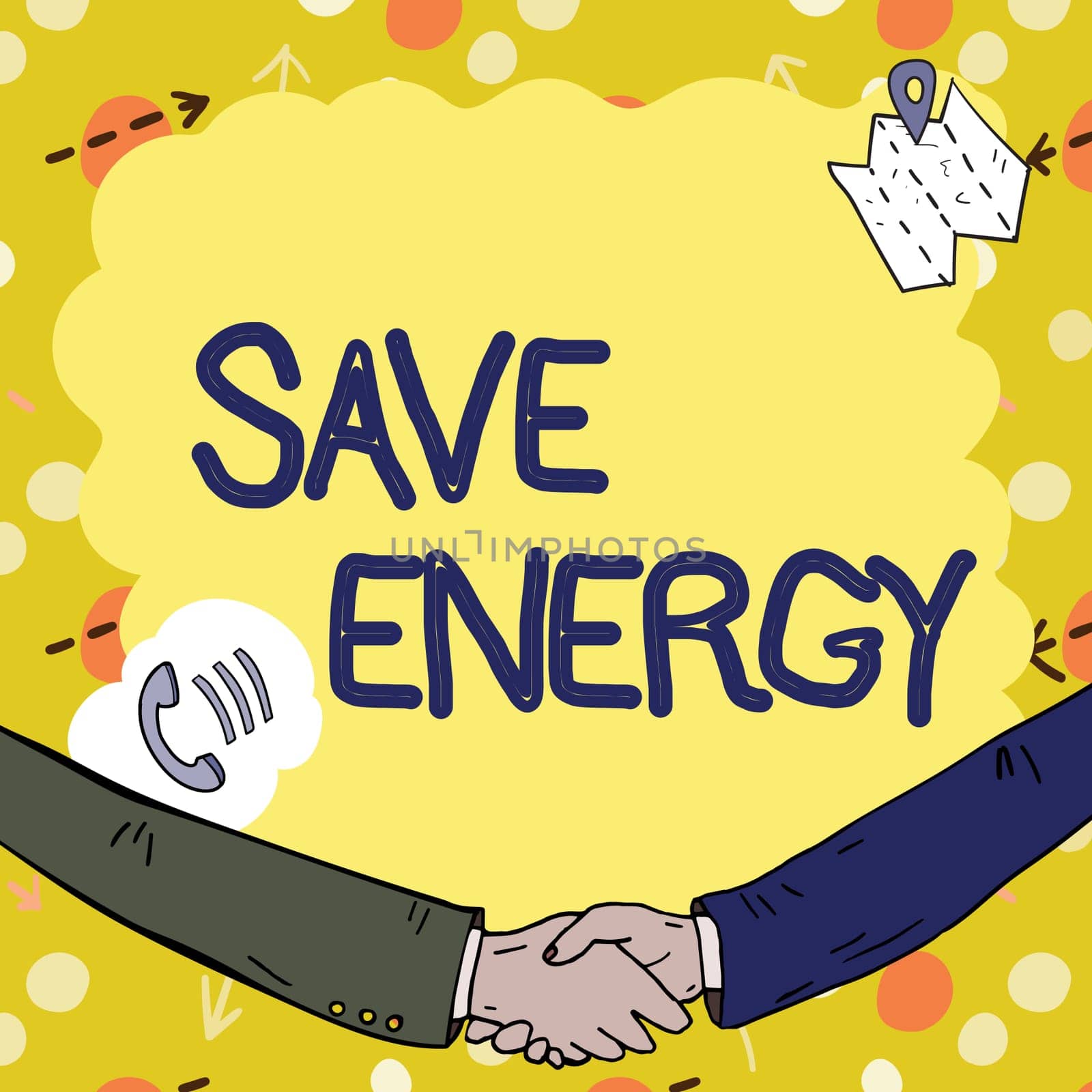 Text showing inspiration Save Energy, Business overview decreasing the amount of power used achieving a similar outcome Empty frame decorated with communication symbols represent business meeting