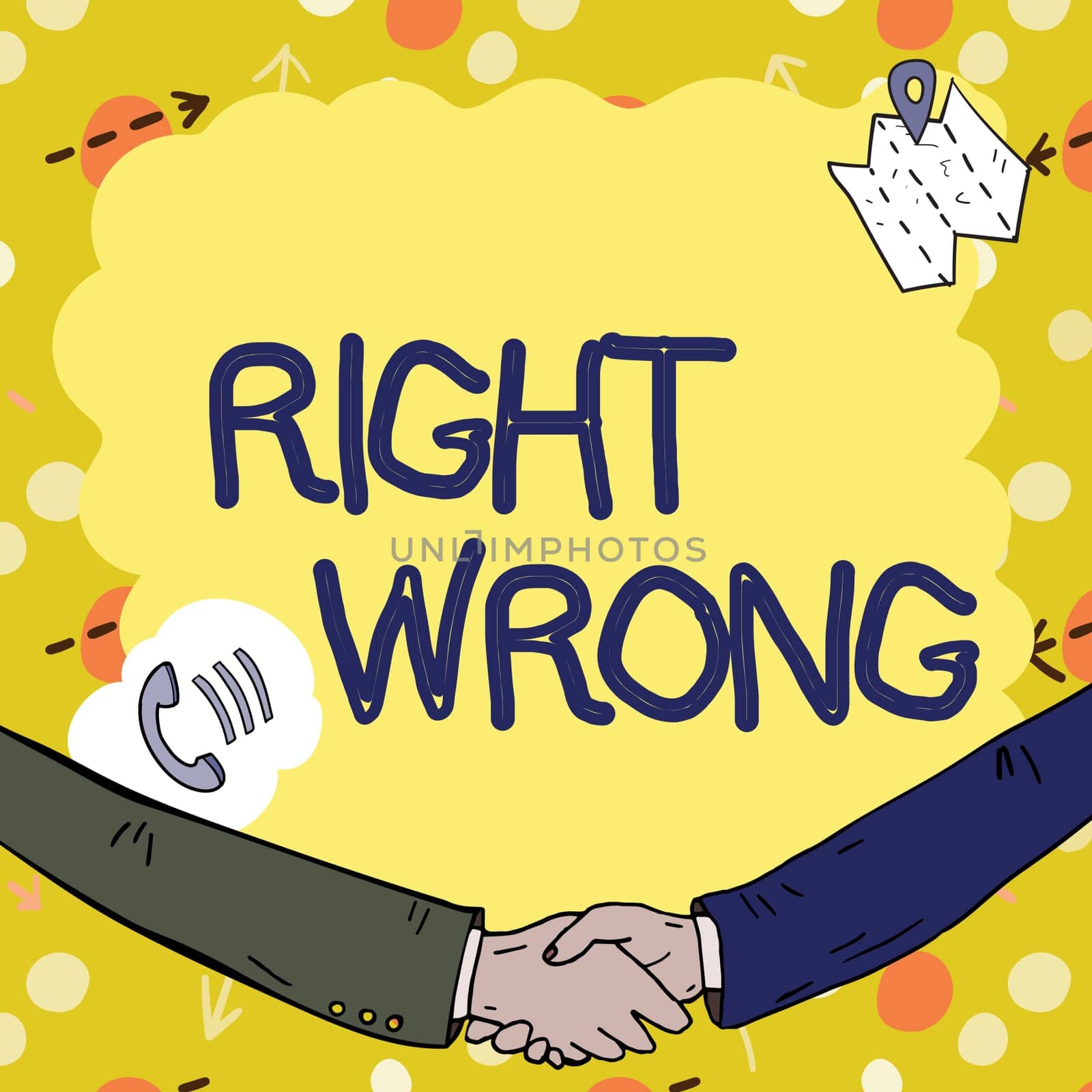 Text showing inspiration Right Wrong, Internet Concept choose between two decisions correct and bad one to make Empty frame decorated with communication symbols represent business meeting