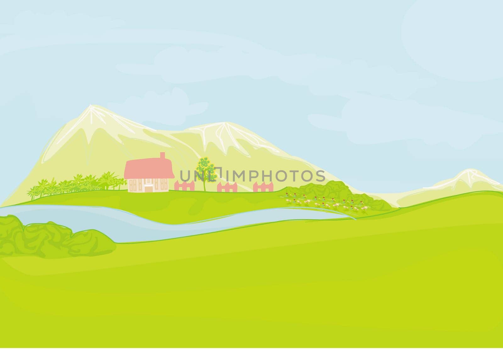 Spring rural landscape