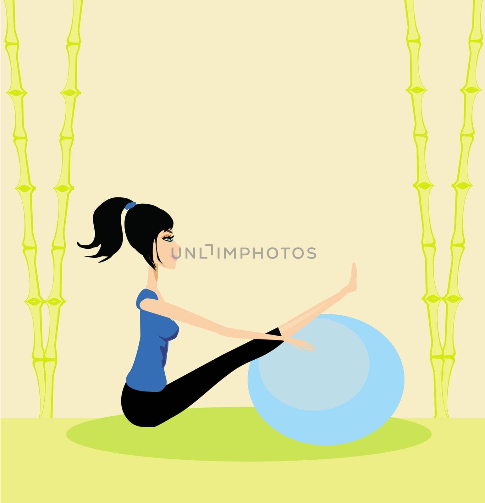 Woman with fitness ball  - pilates