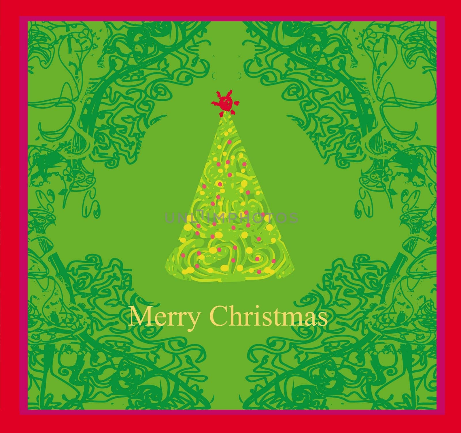 Abstract christmas tree card