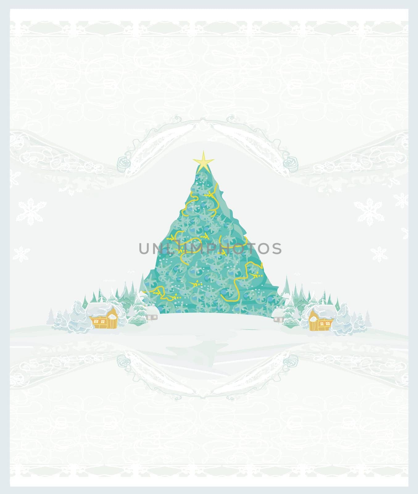 Abstract christmas tree card