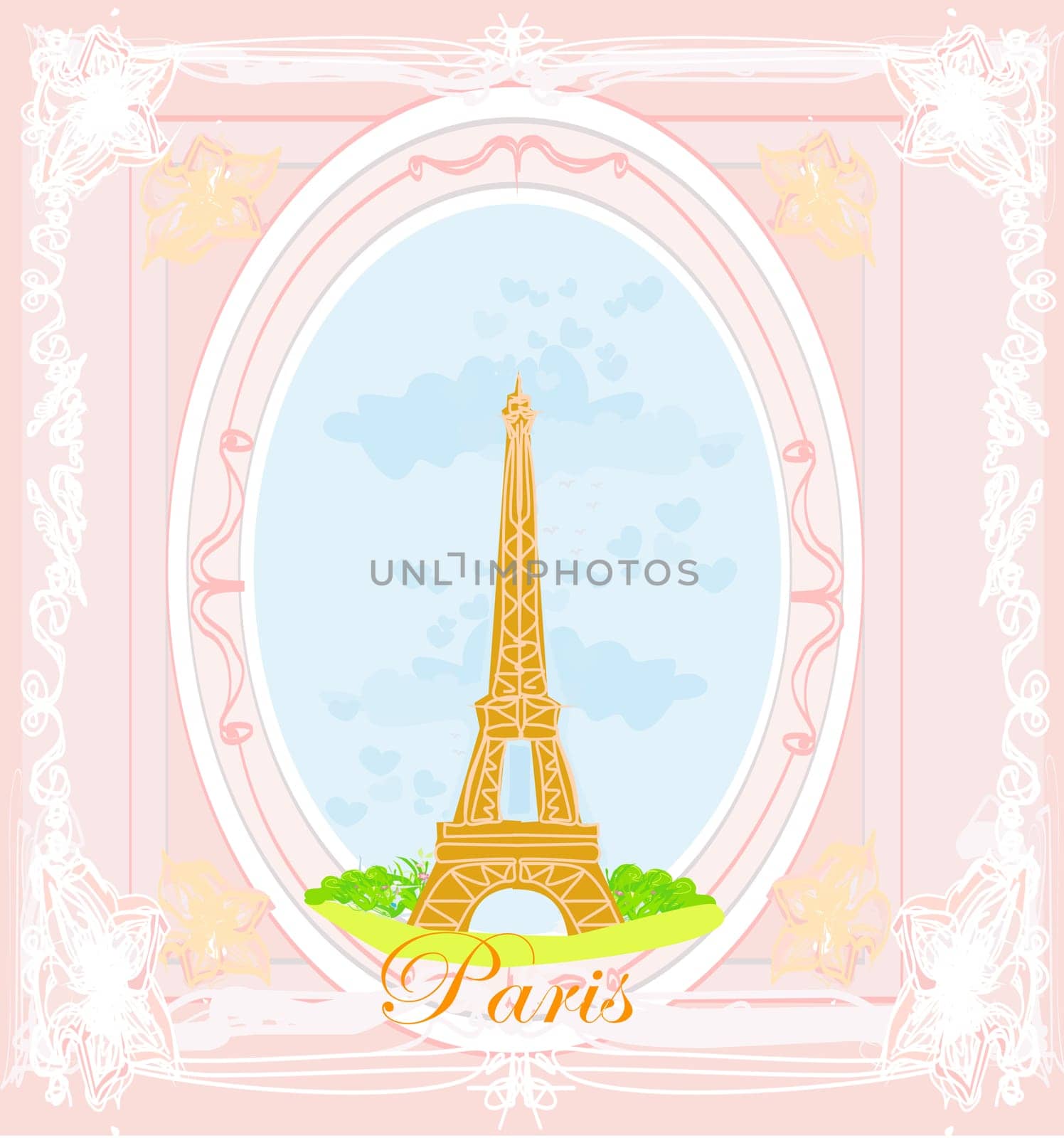 vintage retro Eiffel card