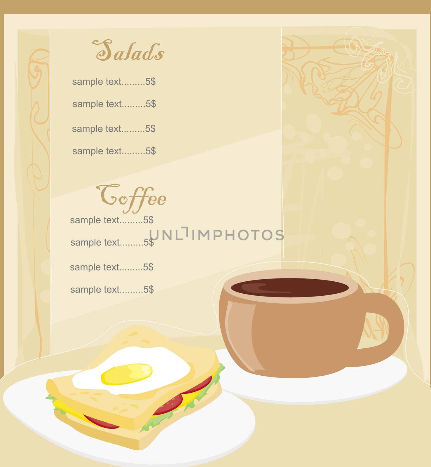 Template designs of menu coffee shop and restaurant