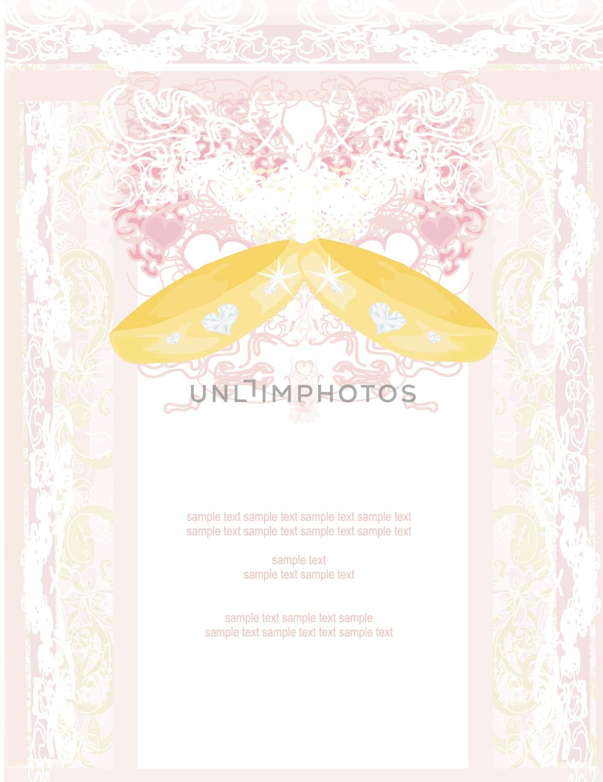 wedding Invitation card with rings