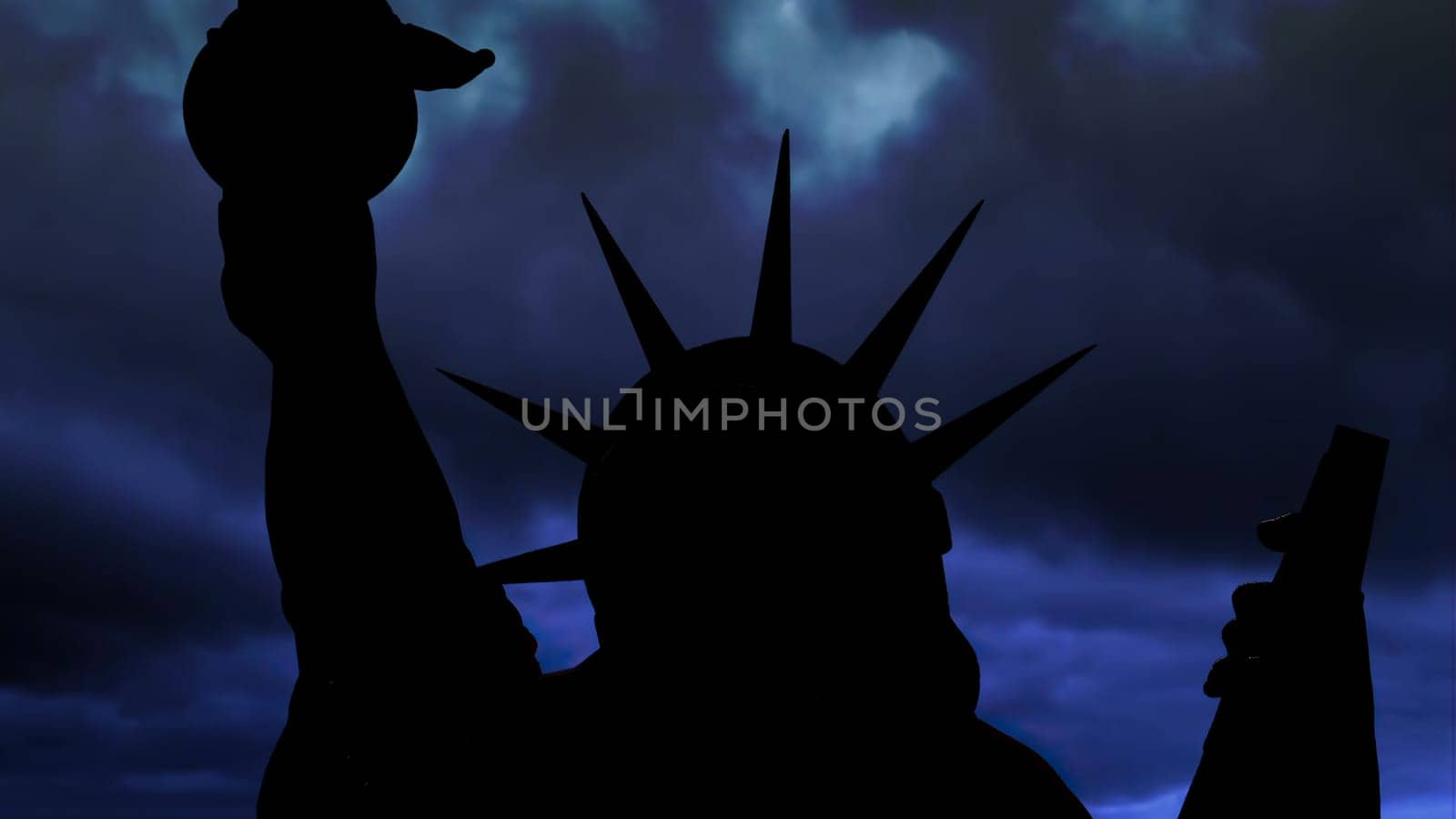 The Statue Of Liberty Of New York City Against  Clouds,The Statue Of Liberty Of New York City Against  Clouds