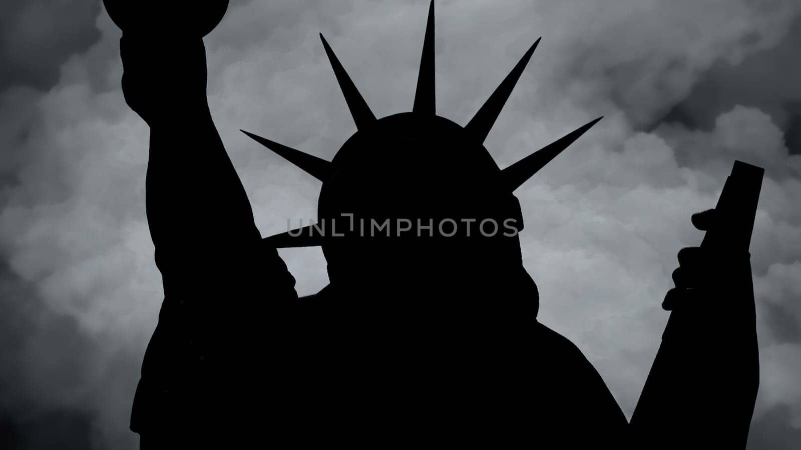 The Statue Of Liberty Of New York City Against  Clouds,The Statue Of Liberty Of New York City Against  Clouds