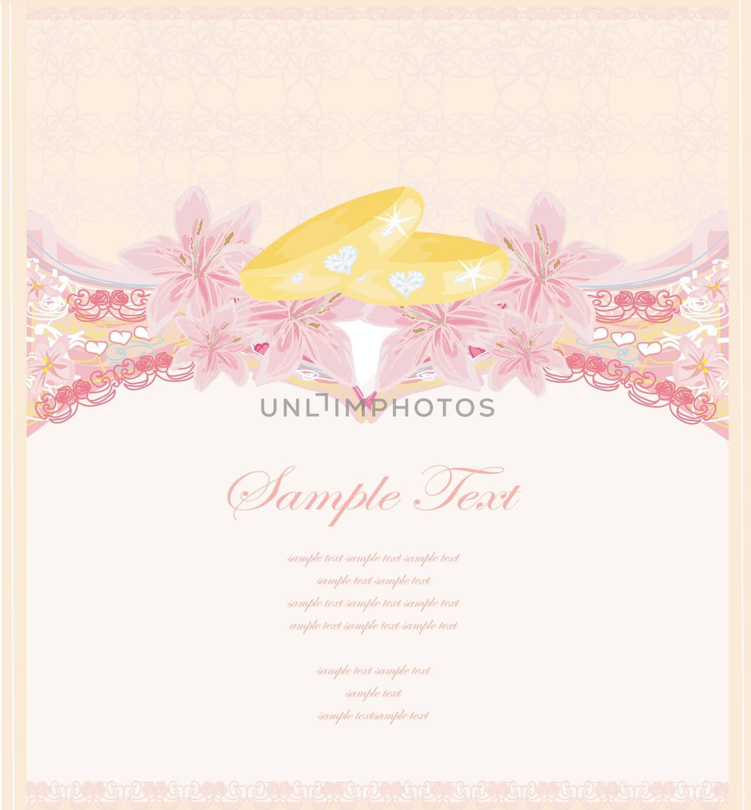 wedding Invitation card with rings