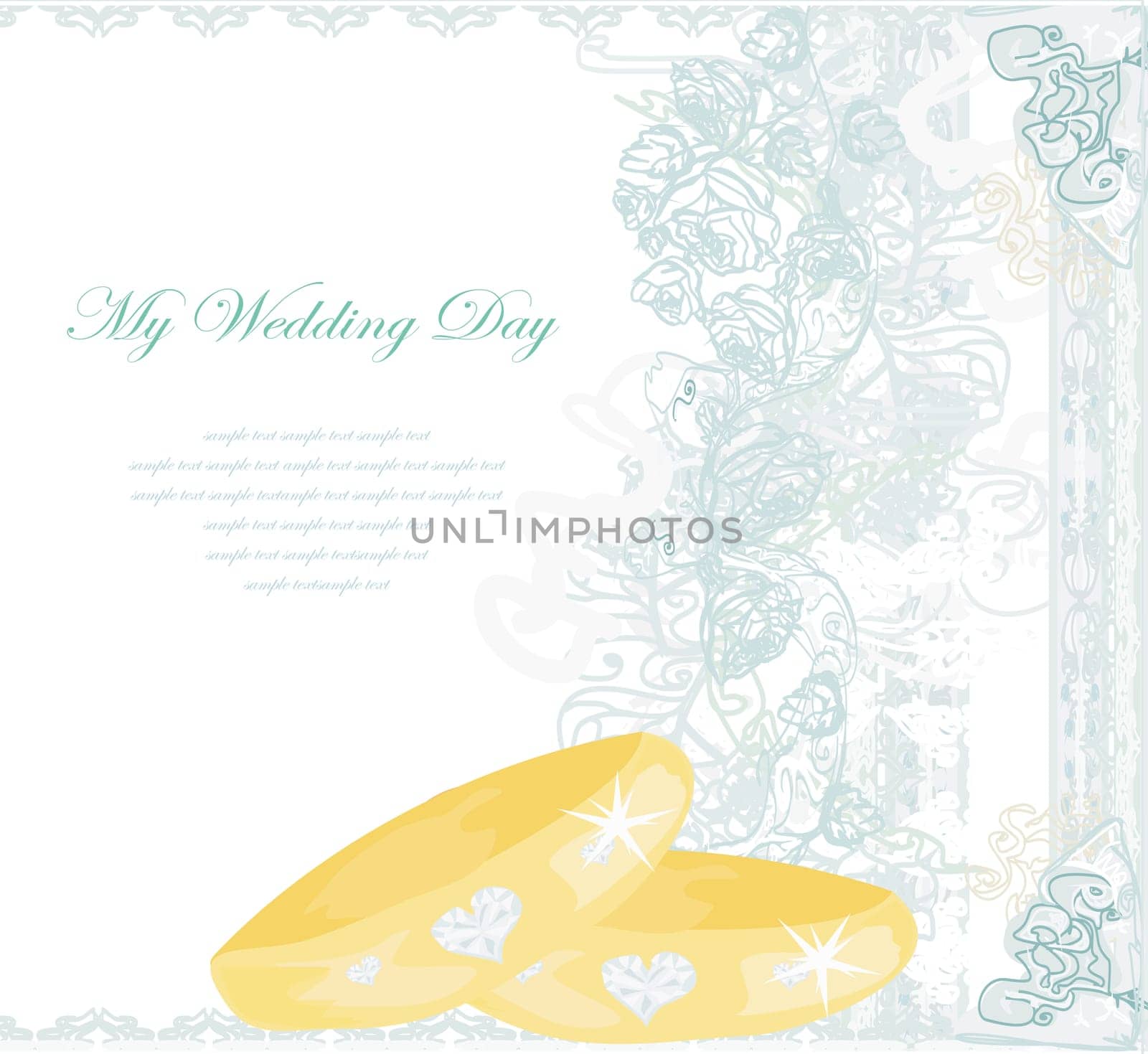 wedding Invitation card with rings