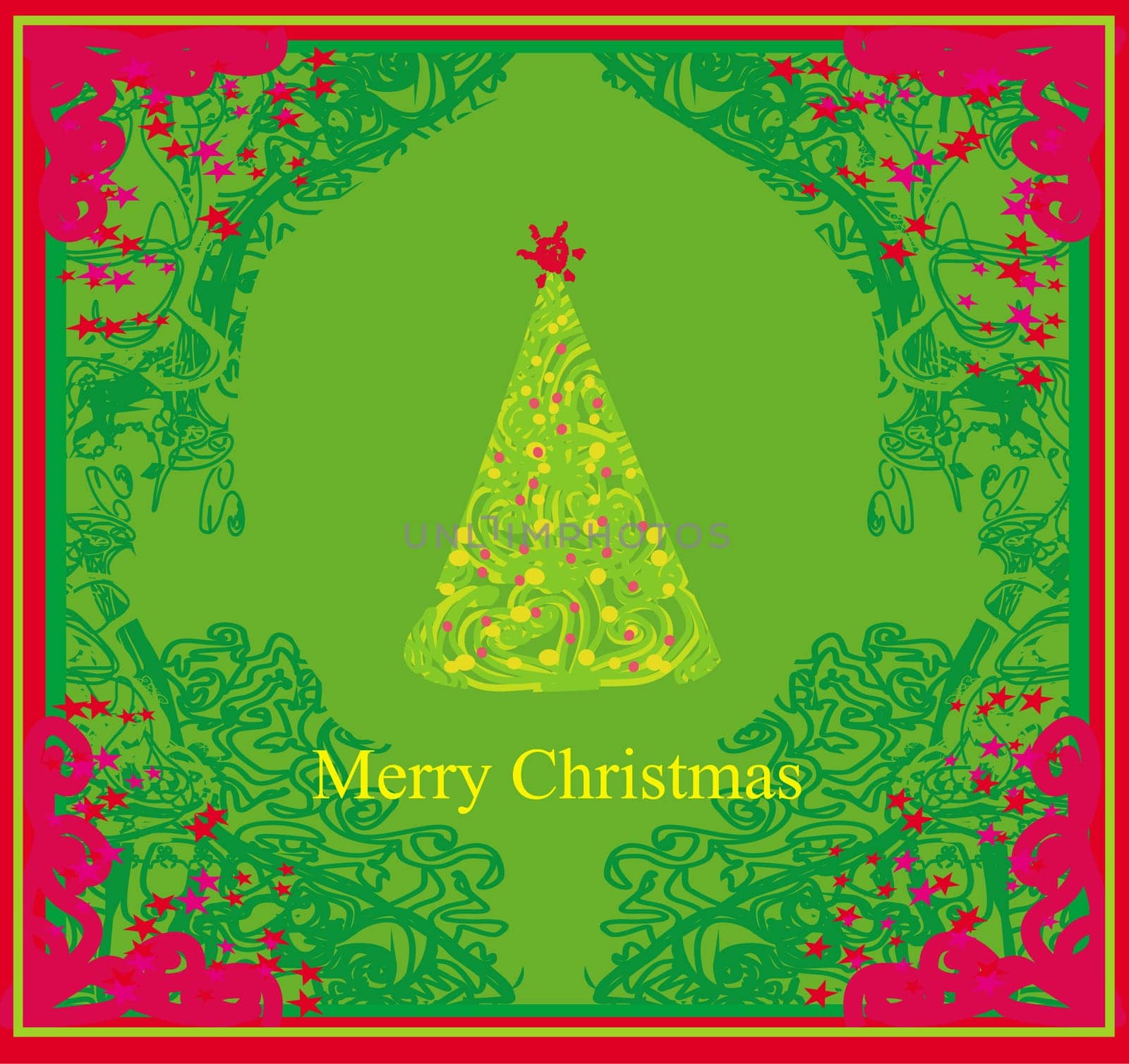 Abstract christmas tree card