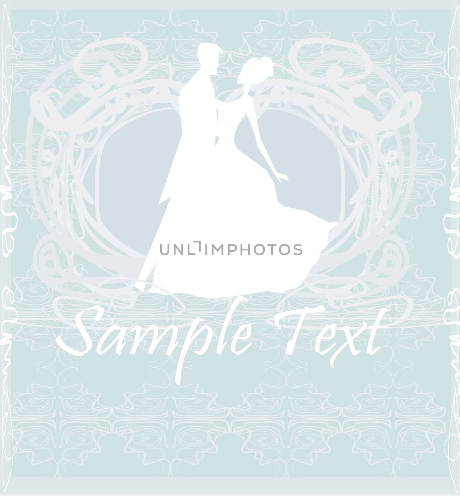 Ballroom wedding couple dancers - invitation