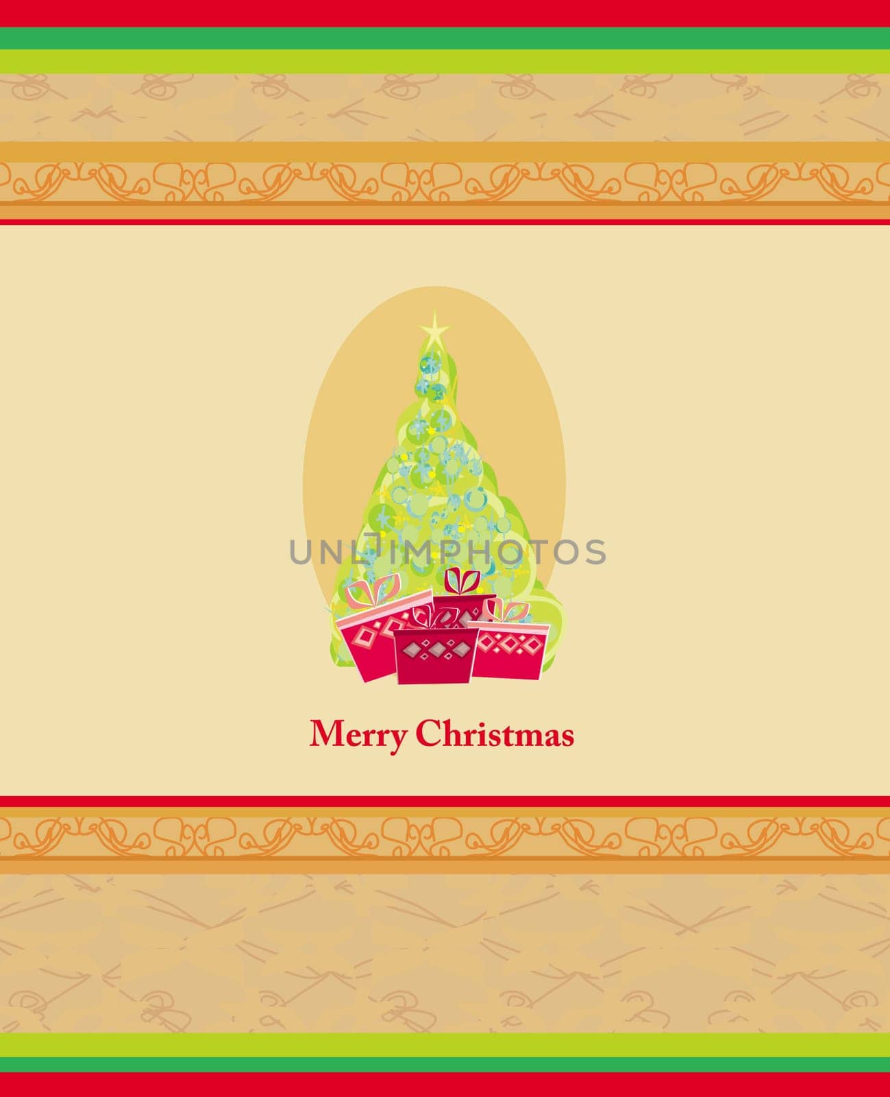 Abstract christmas tree card