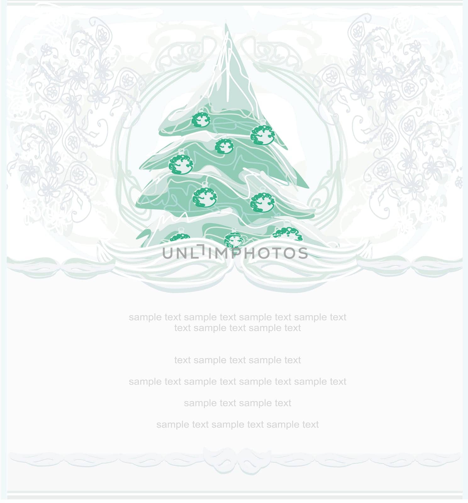 Abstract christmas tree card