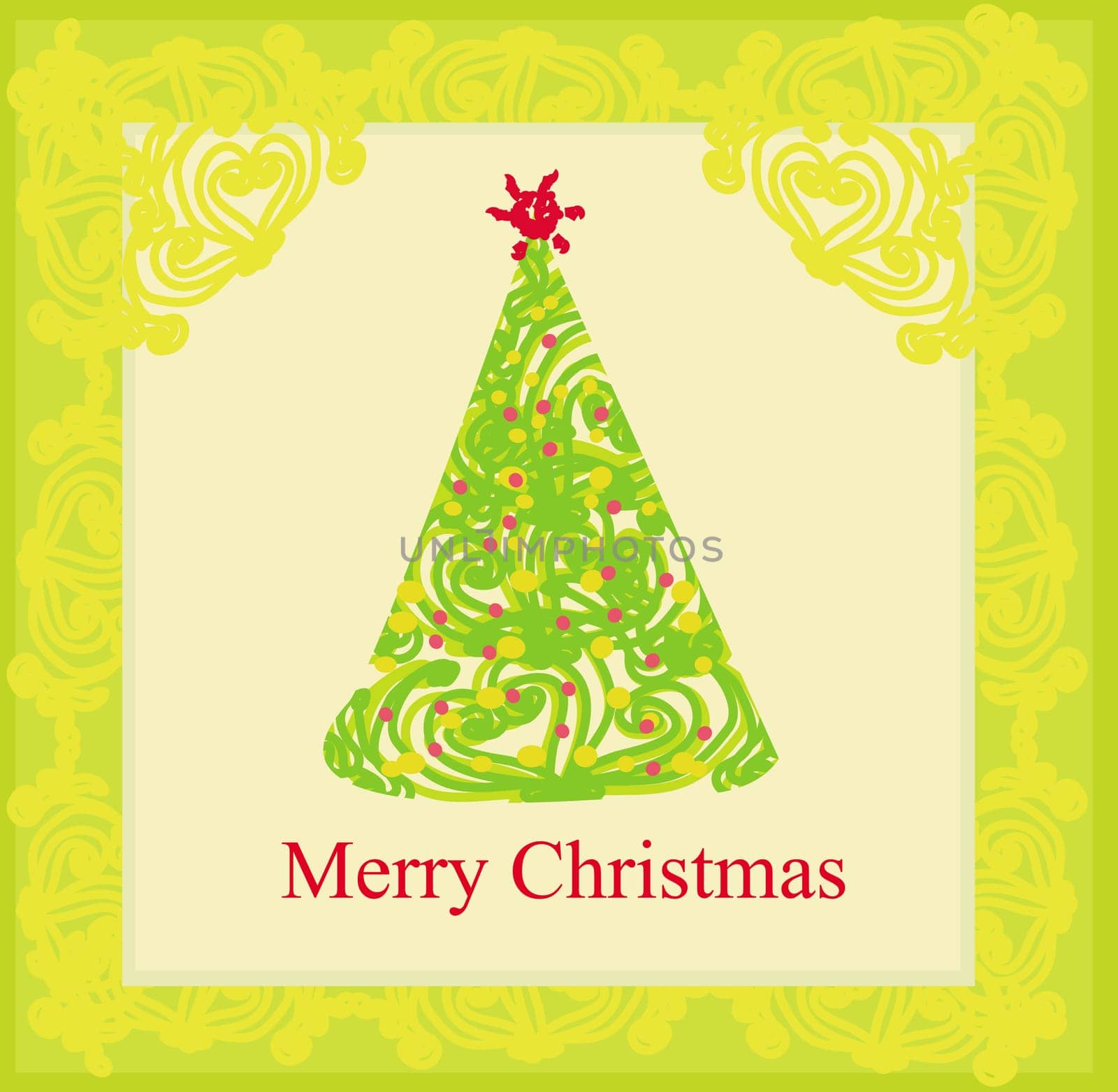 Abstract christmas tree card
