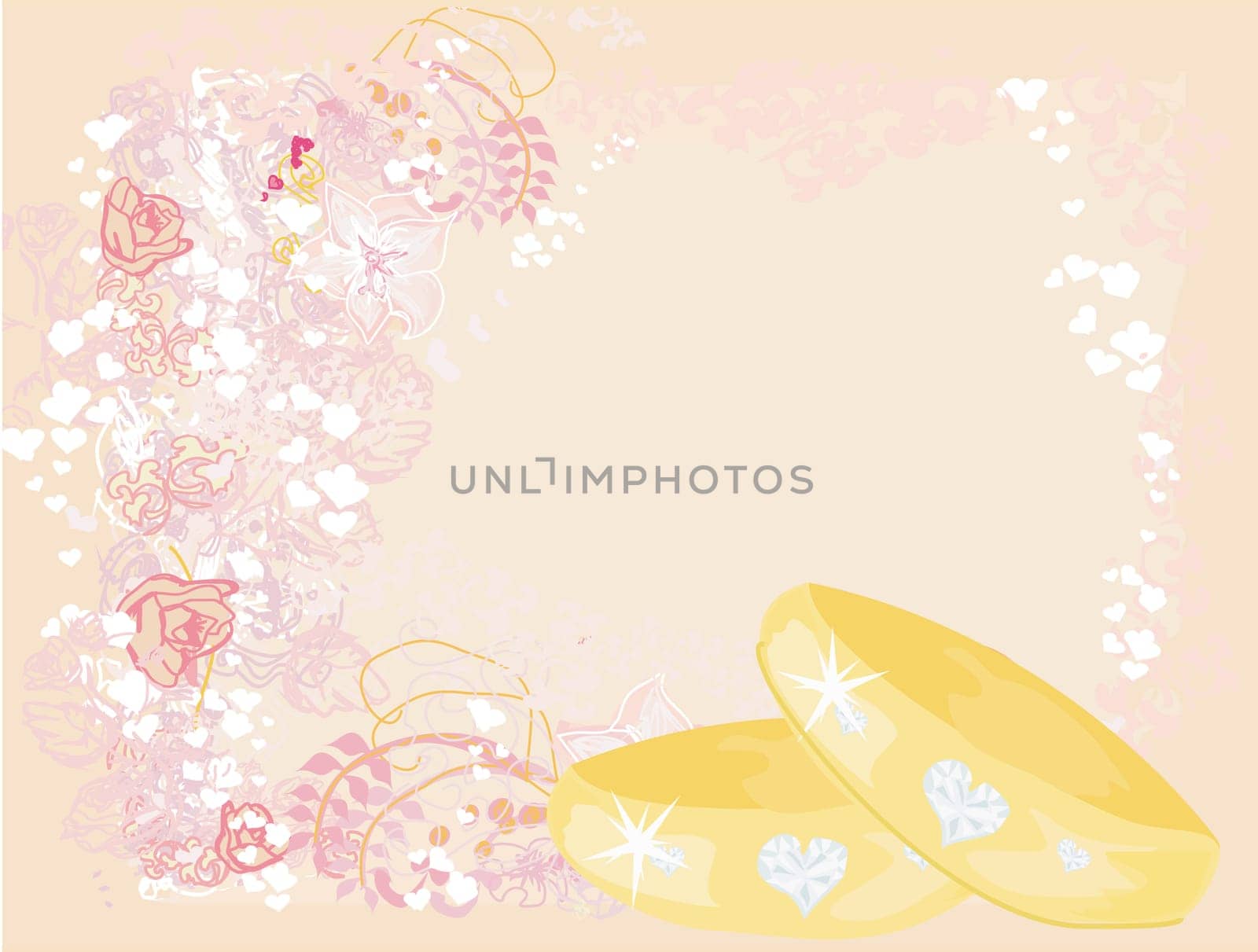 wedding Invitation card with rings