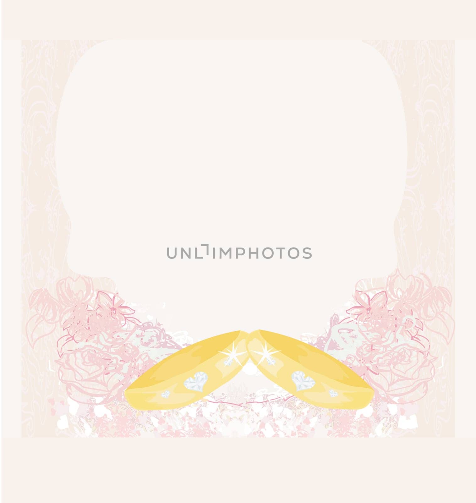 wedding Invitation card with rings