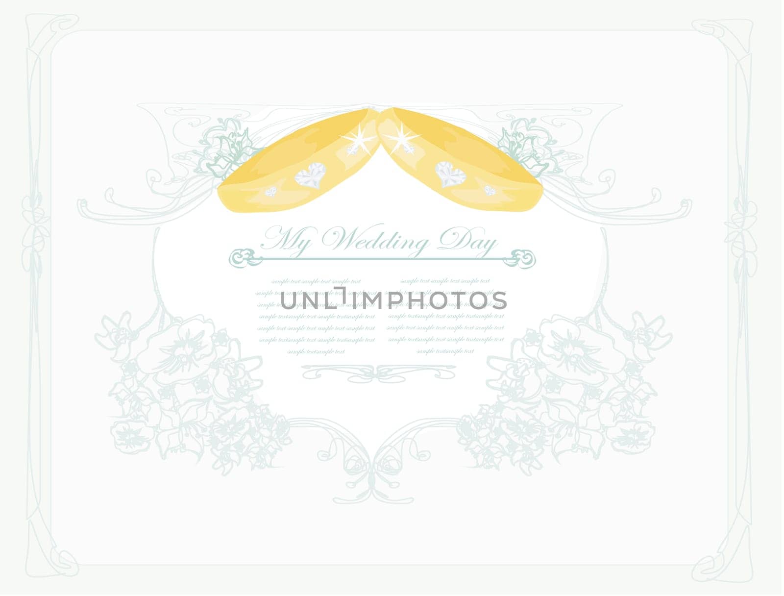 wedding Invitation card with rings