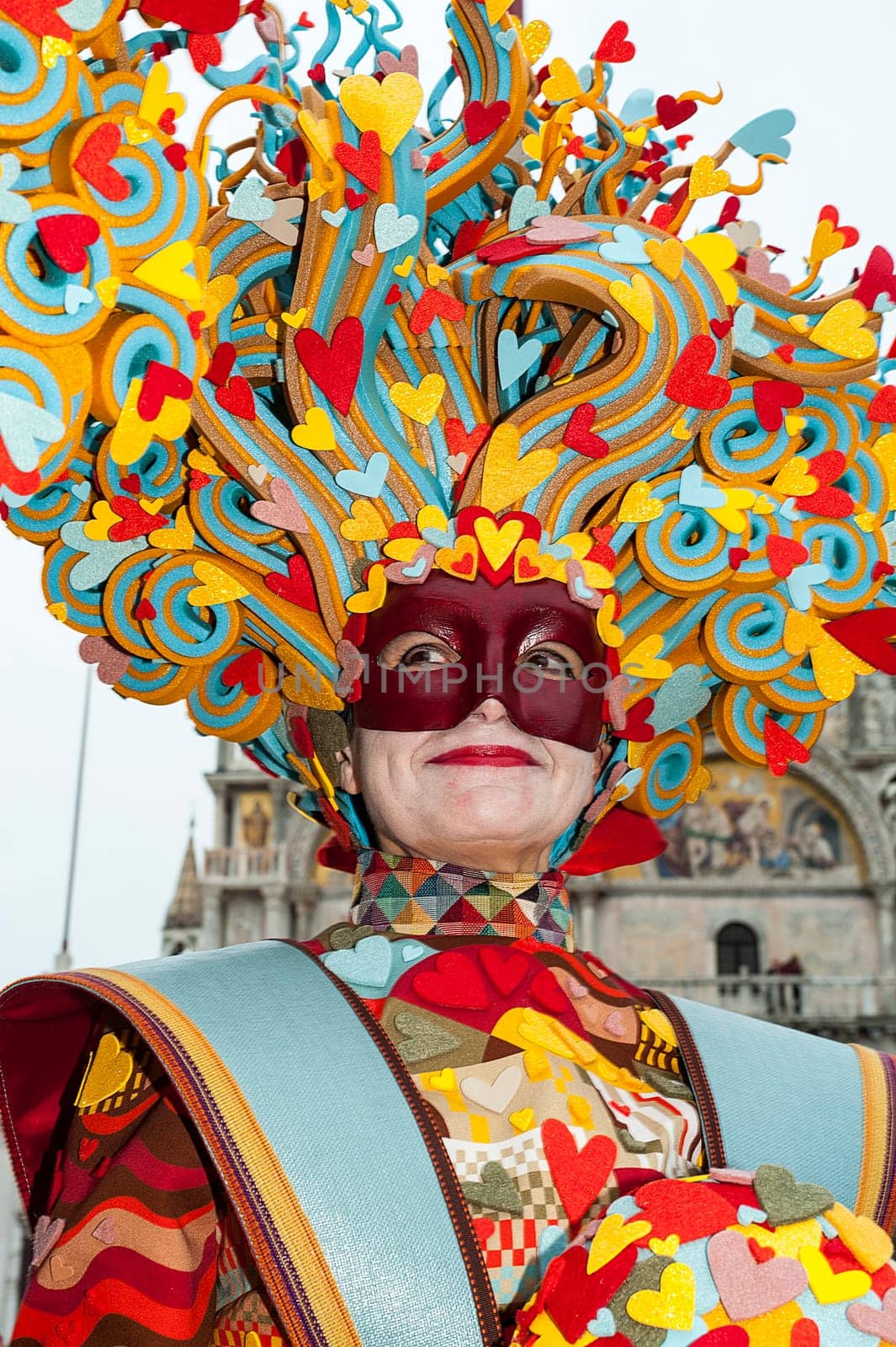 VENICE, ITALY - Febrary 7 2018: The masks of the Venice carnival 2018