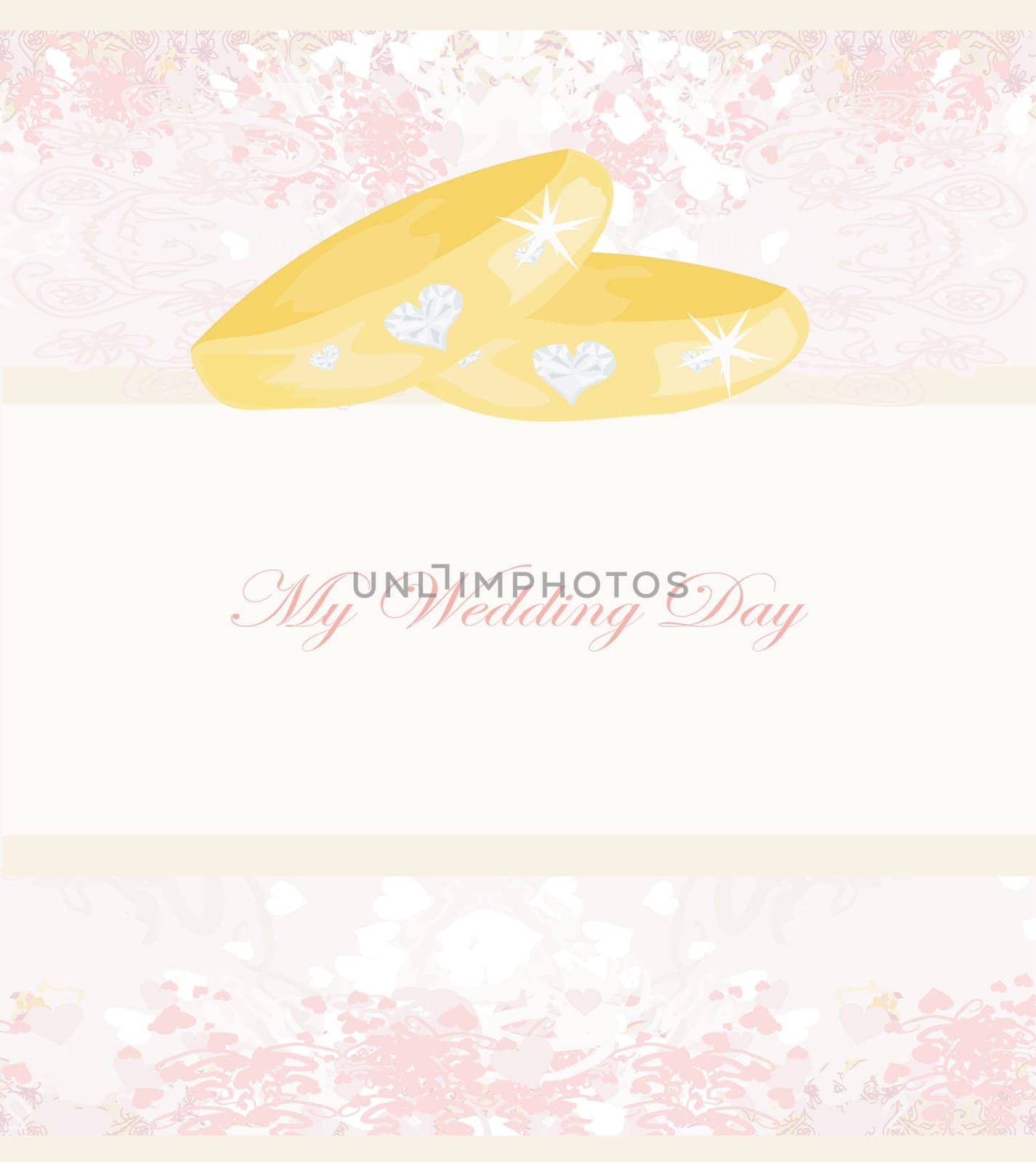 wedding Invitation card with rings