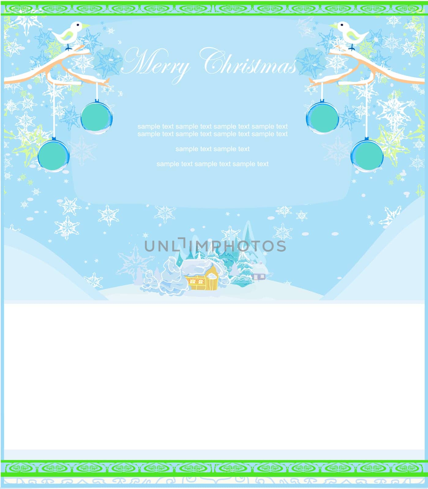 Christmas night in the village card