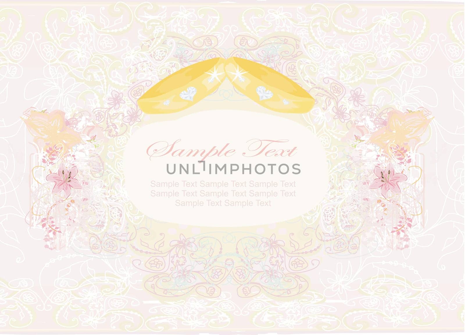 wedding Invitation card with rings