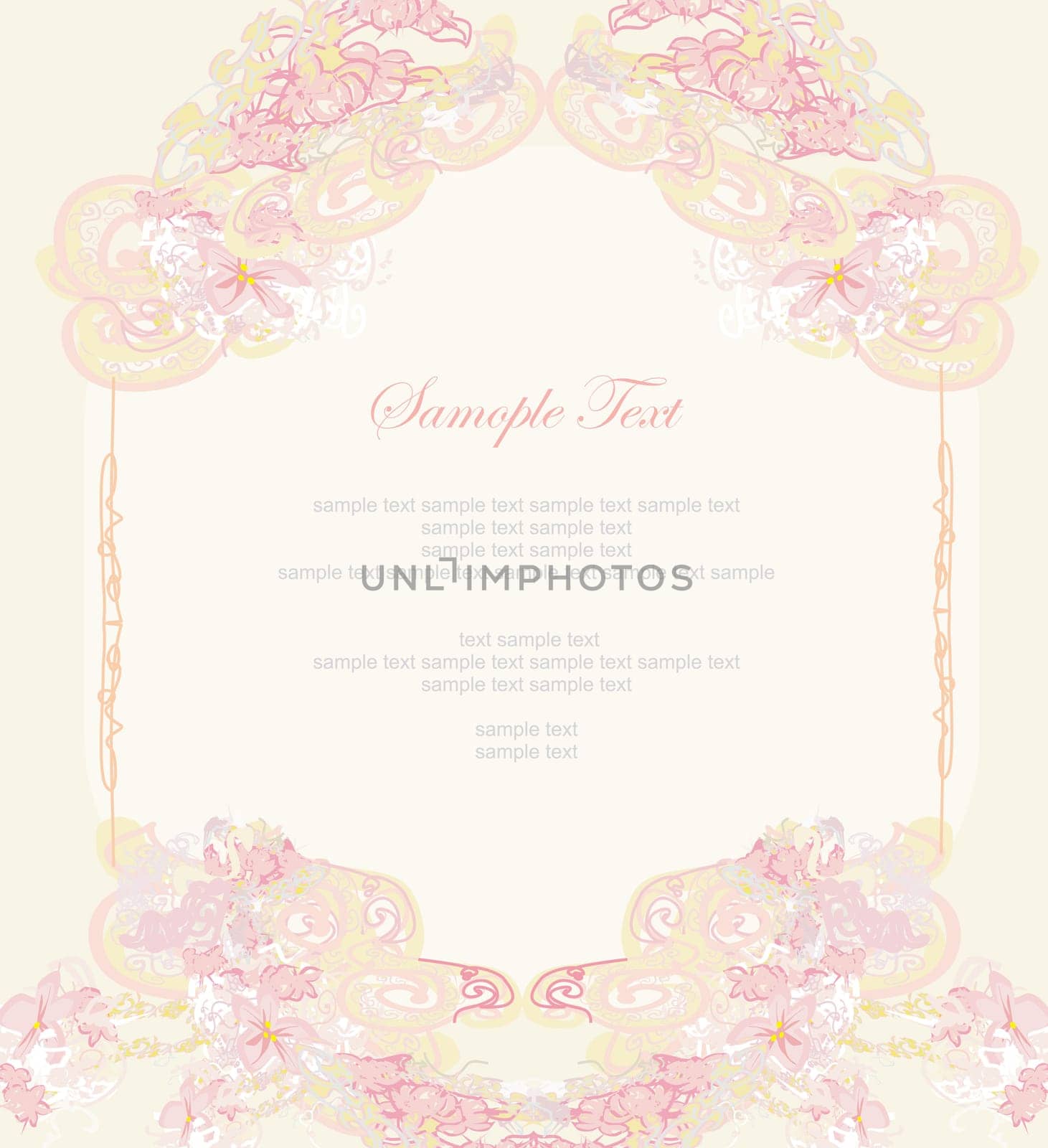 floral invitation frame card