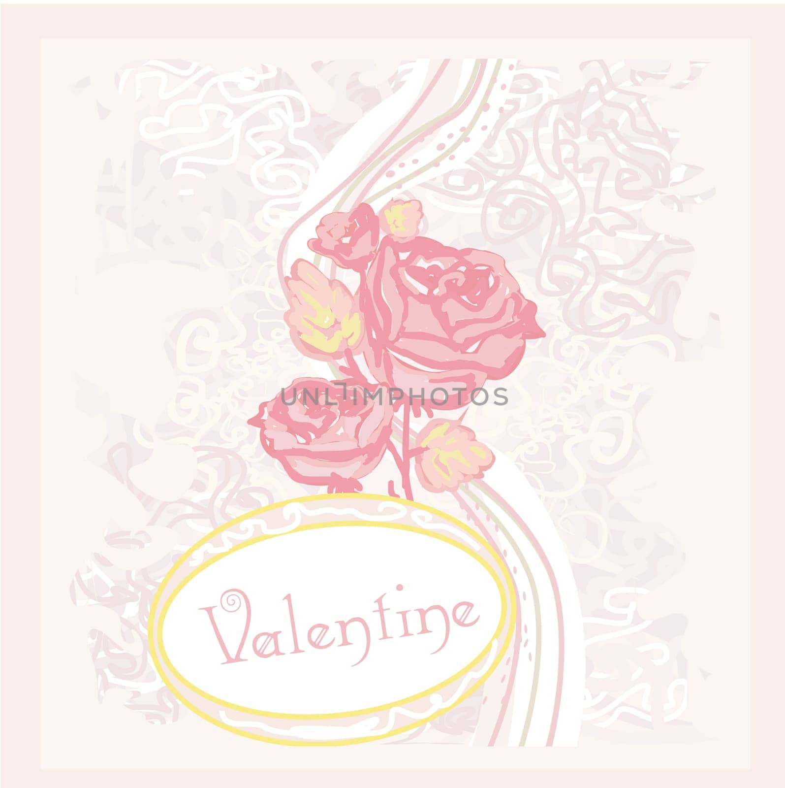floral rose valentine card