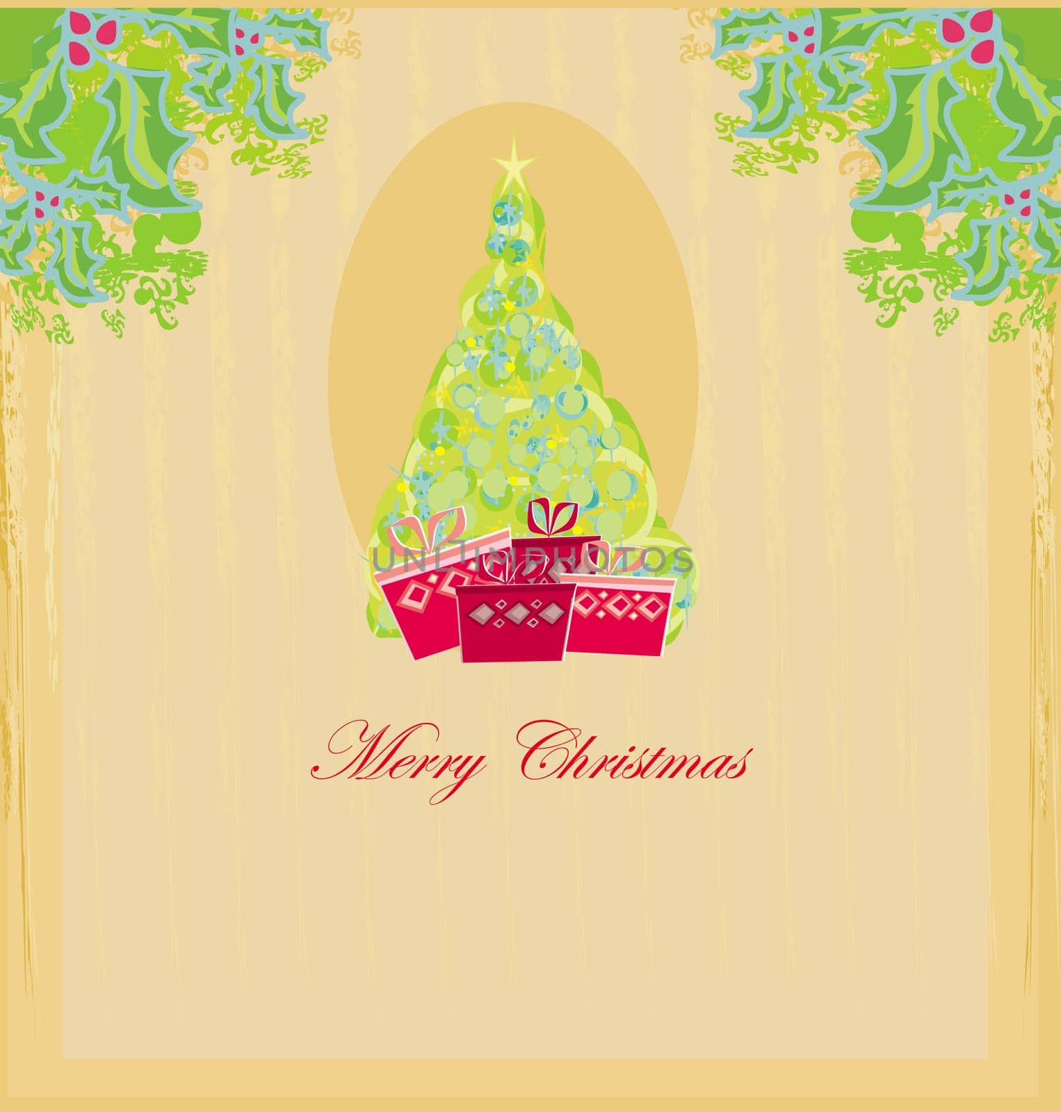 Abstract christmas tree card