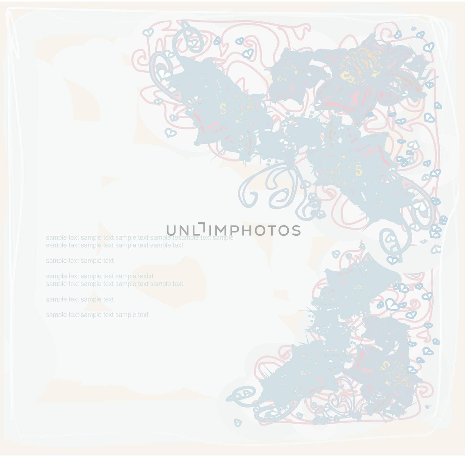romantic flower abstract background invitation card