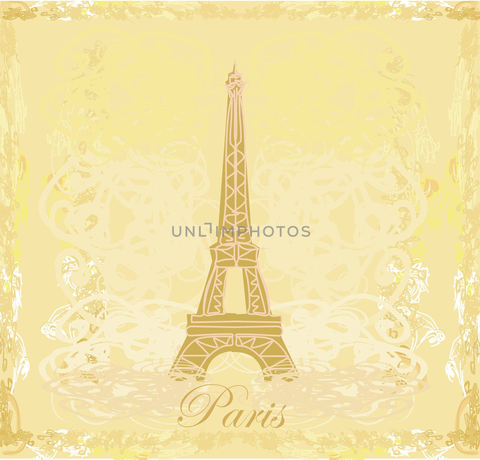 vintage retro Eiffel card
