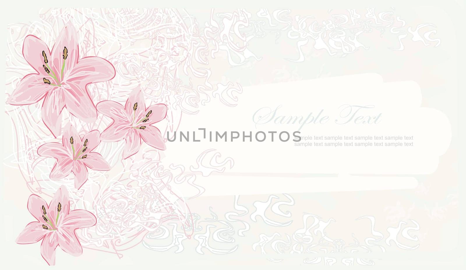 romantic flower abstract background invitation card