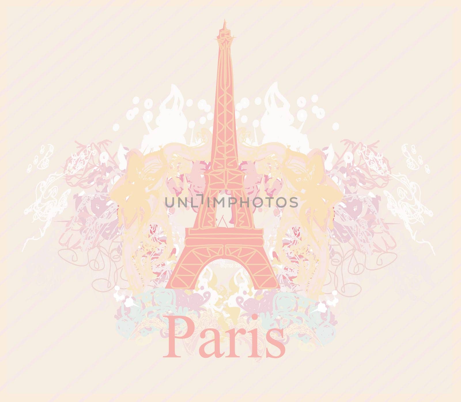 vintage retro Eiffel card