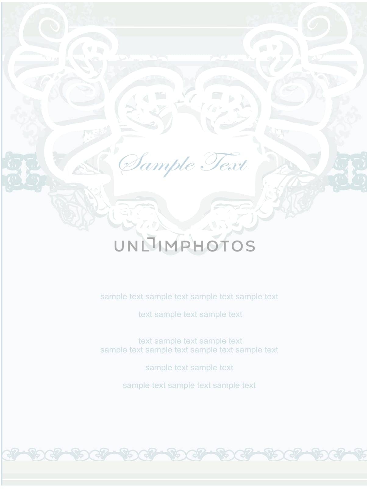 abstract floral frame invitation card