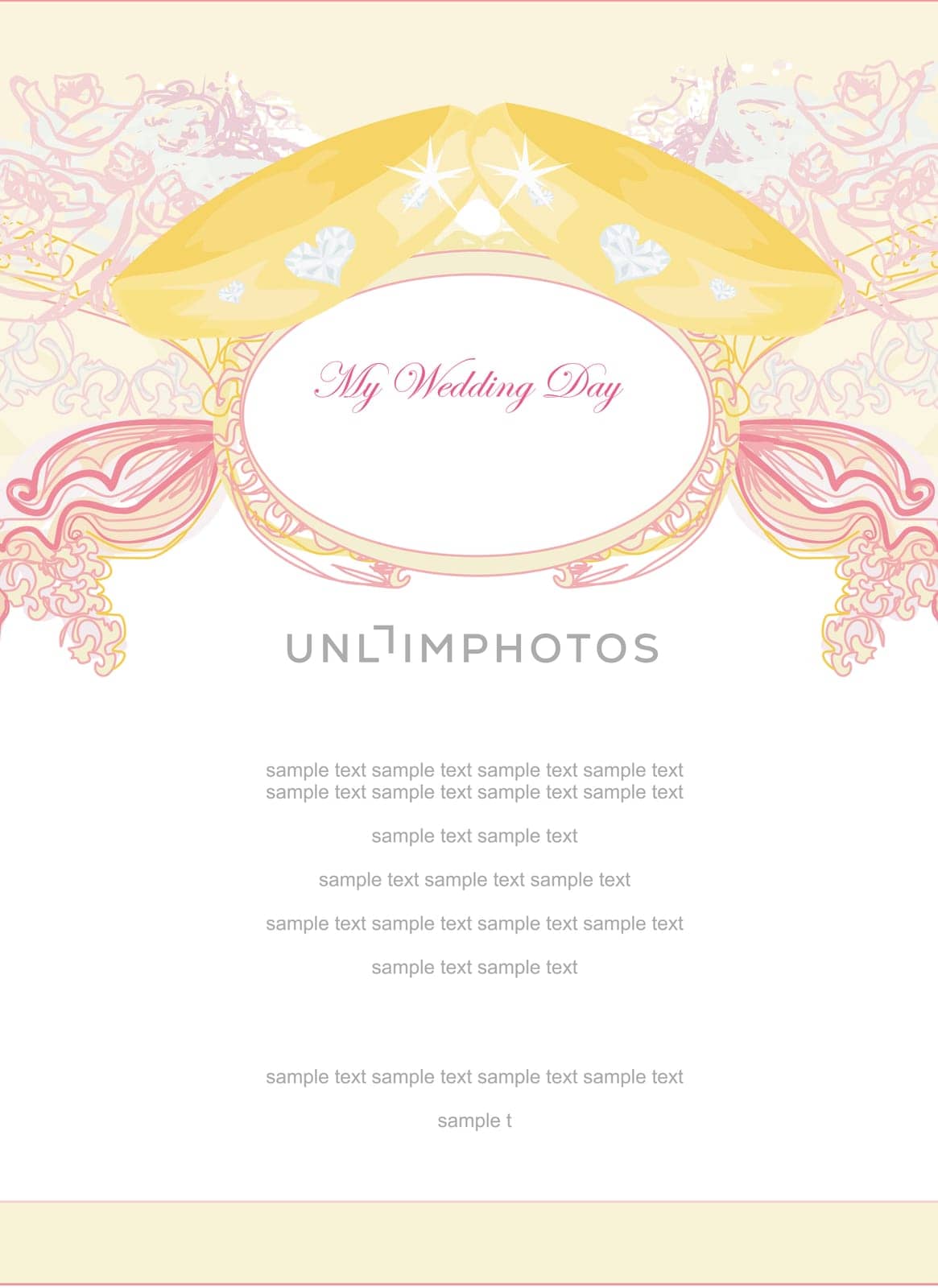 wedding Invitation card with rings