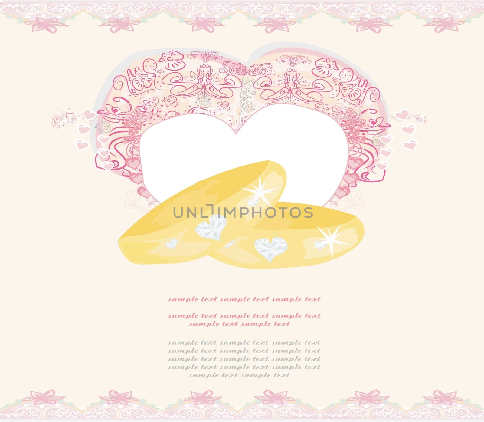 wedding Invitation card with rings