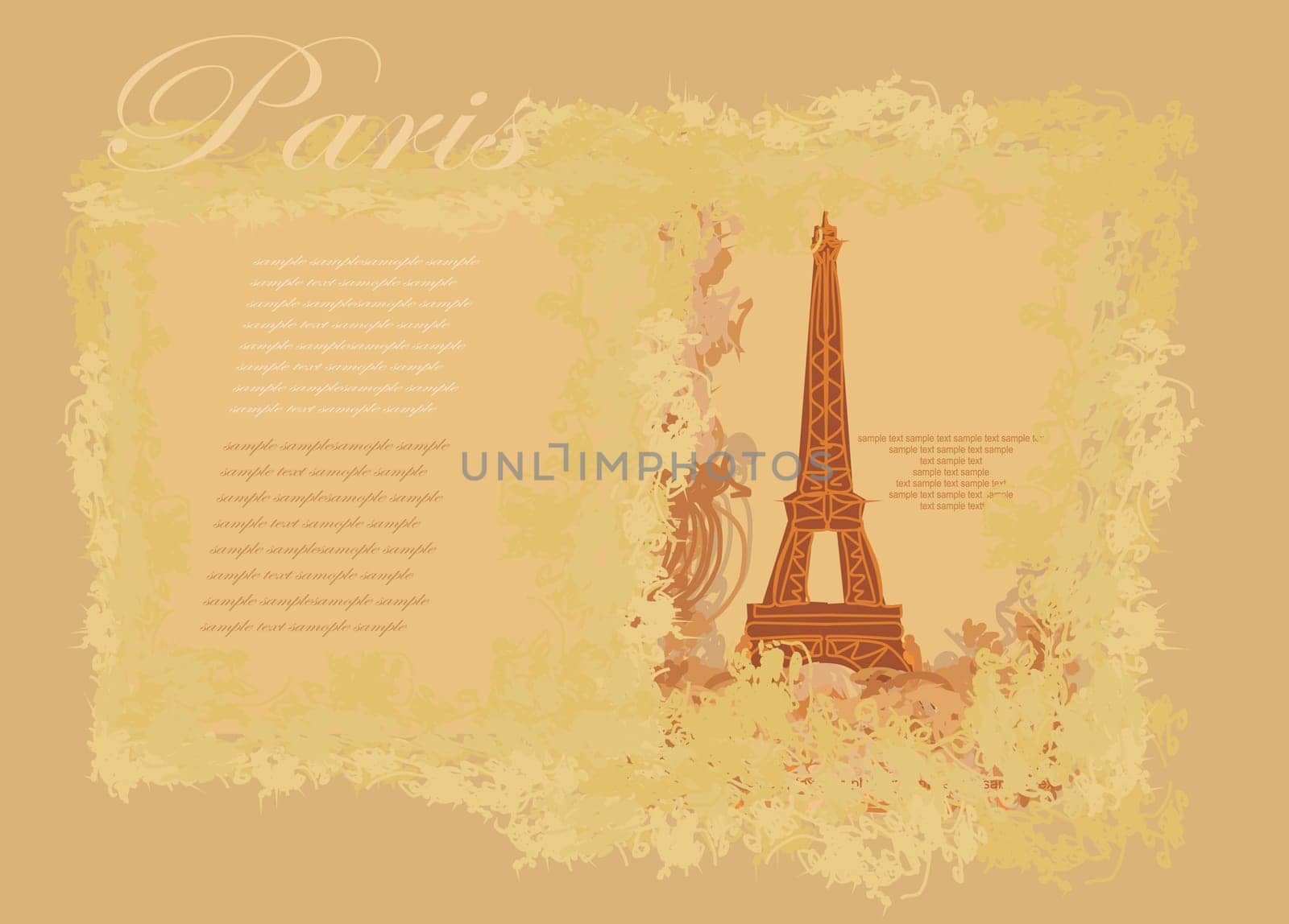 vintage retro Eiffel card